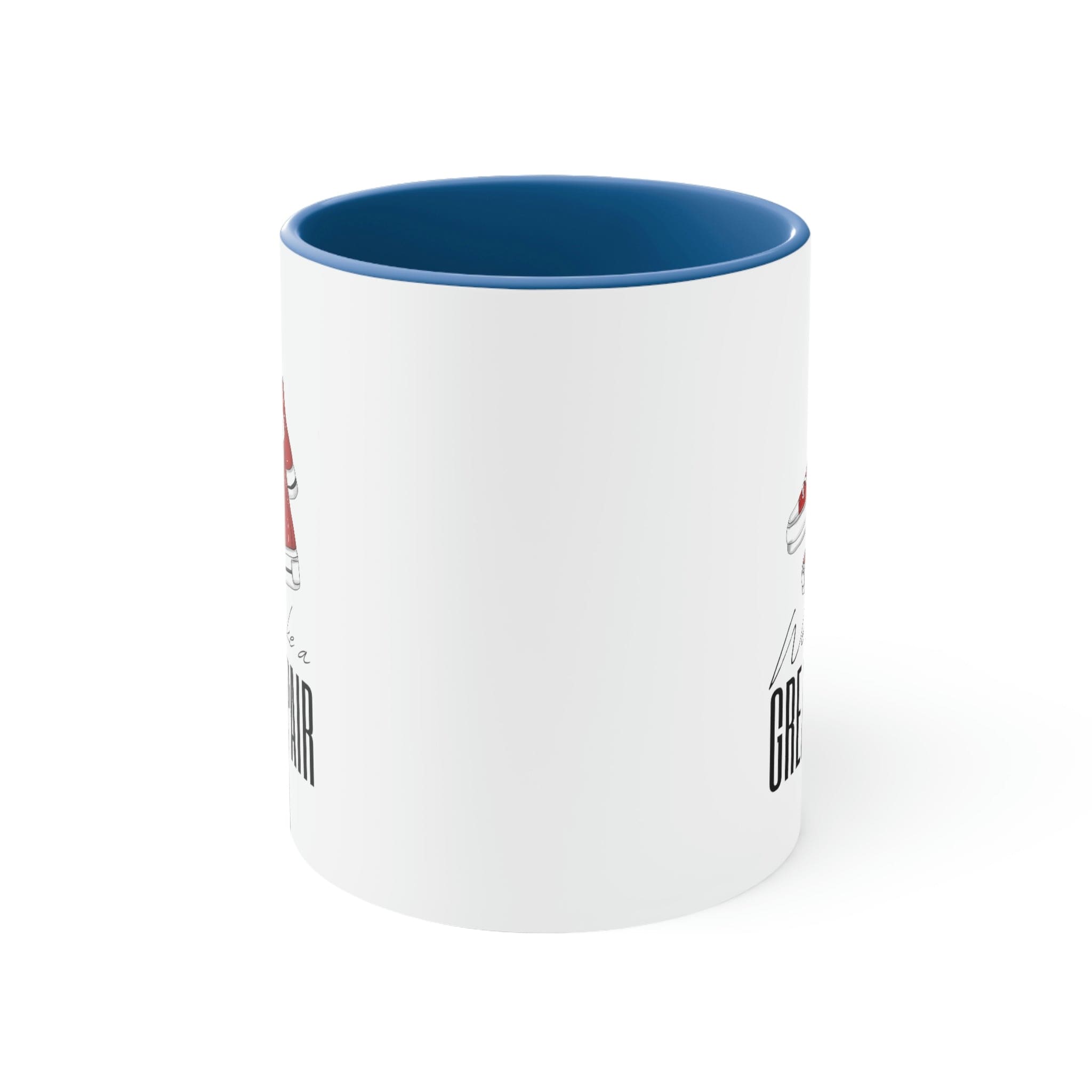 Two-tone Accent Ceramic Mug 11oz with a white exterior and colorful interior and handle, showcasing a stylish C-handle design.