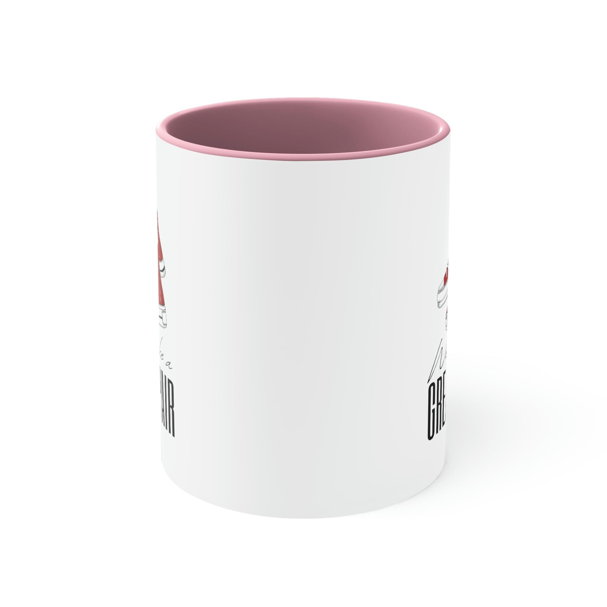 Two-tone Accent Ceramic Mug 11oz with a white exterior and colorful interior and handle, showcasing a stylish C-handle design.