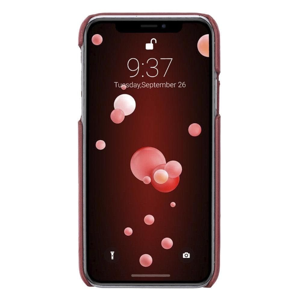 Ultimate Holder Genuine Leather Back Cover for iPhone X Series, featuring a sleek design with card holder and suede interior.