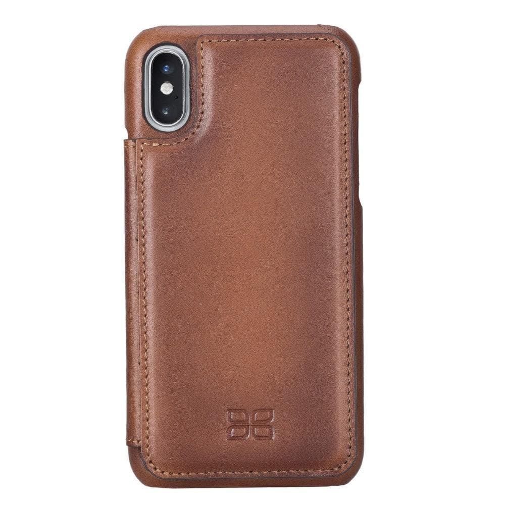 Ultimate Holder Genuine Leather Back Cover for iPhone X Series, featuring a sleek design with card holder and suede interior.