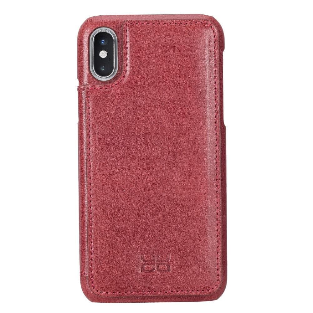 Ultimate Holder Genuine Leather Back Cover for iPhone X Series, featuring a sleek design with card holder and suede interior.