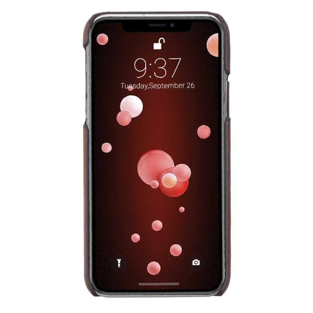 Ultimate Holder Genuine Leather Back Cover for iPhone X Series, featuring a sleek design with card holder and suede interior.