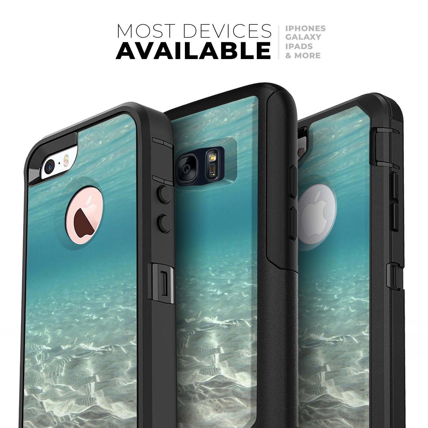 Under The Sea Scenery Skin Kit for iPhone OtterBox Cases featuring vibrant ocean graphics and premium 3M material.