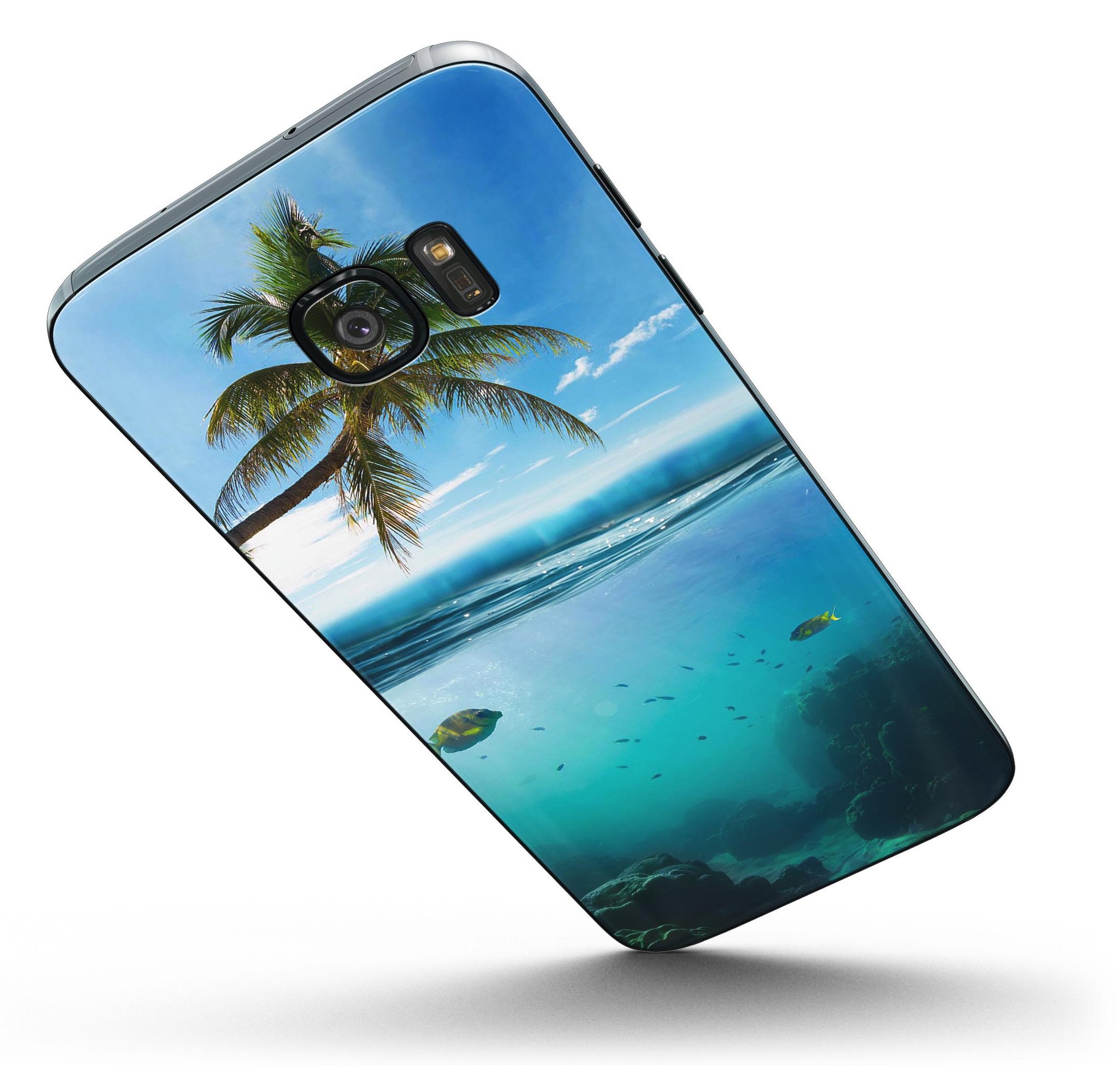 Underwater Reef Full Body Skin-Kit for Samsung Galaxy S7, showcasing vibrant colors and sleek design.
