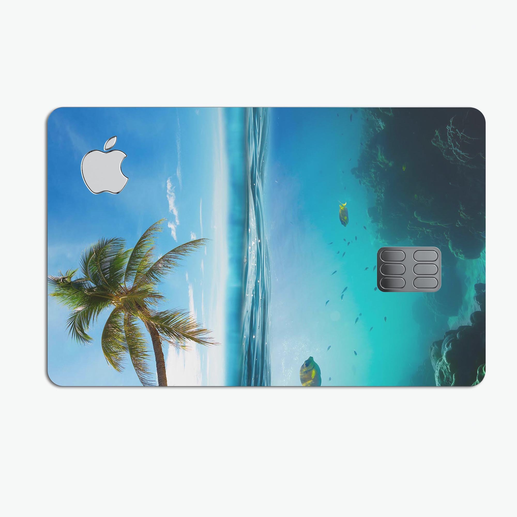 Underwater Reef Premium Protective Decal Skin-Kit for Apple Card, showcasing its vibrant design and high-quality finish.
