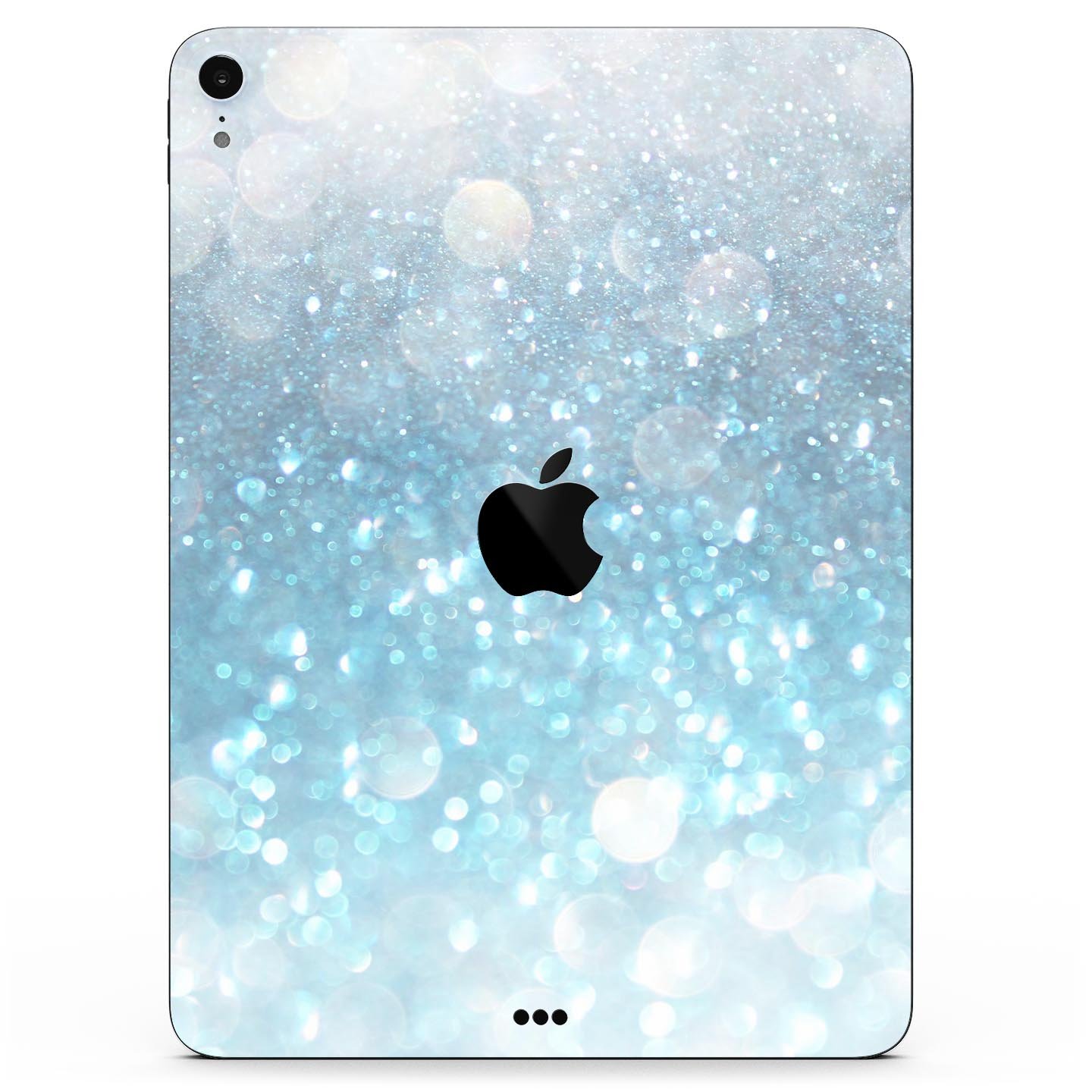 Unfocused Abstract Blue Rain skin decal for Apple iPad, showcasing vibrant blue abstract design on a sleek surface.