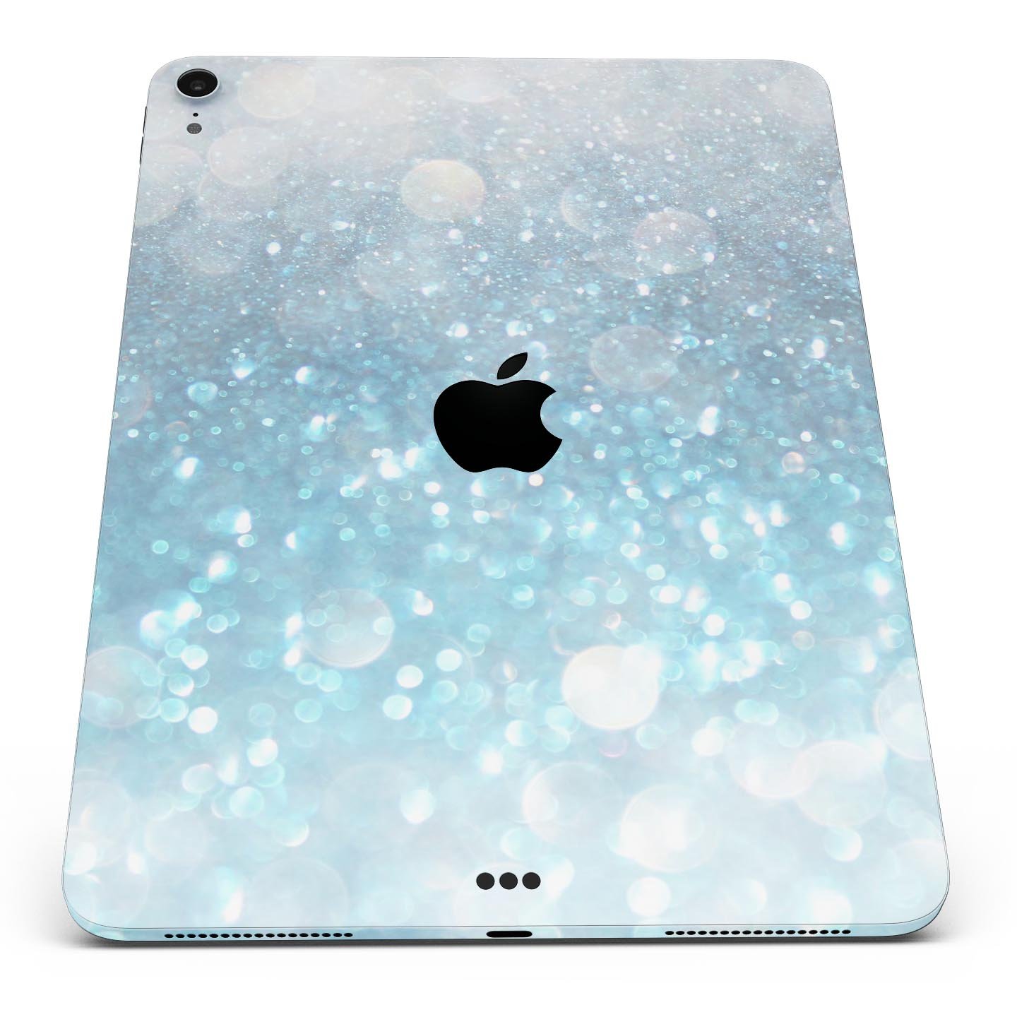 Unfocused Abstract Blue Rain skin decal for Apple iPad, showcasing vibrant blue abstract design on a sleek surface.