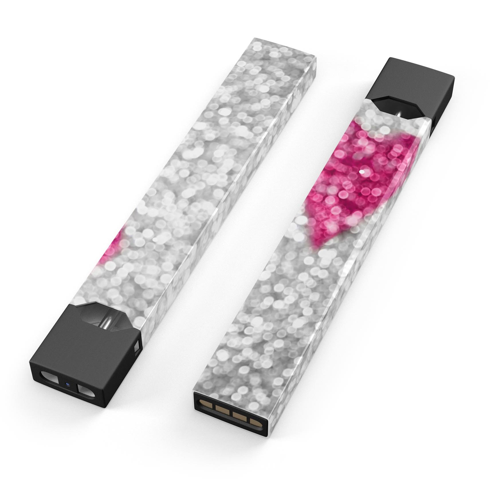 Unfocused Heart Glimmer premium decal skin-wrap sticker for JUUL device, showcasing vibrant design and protective features.
