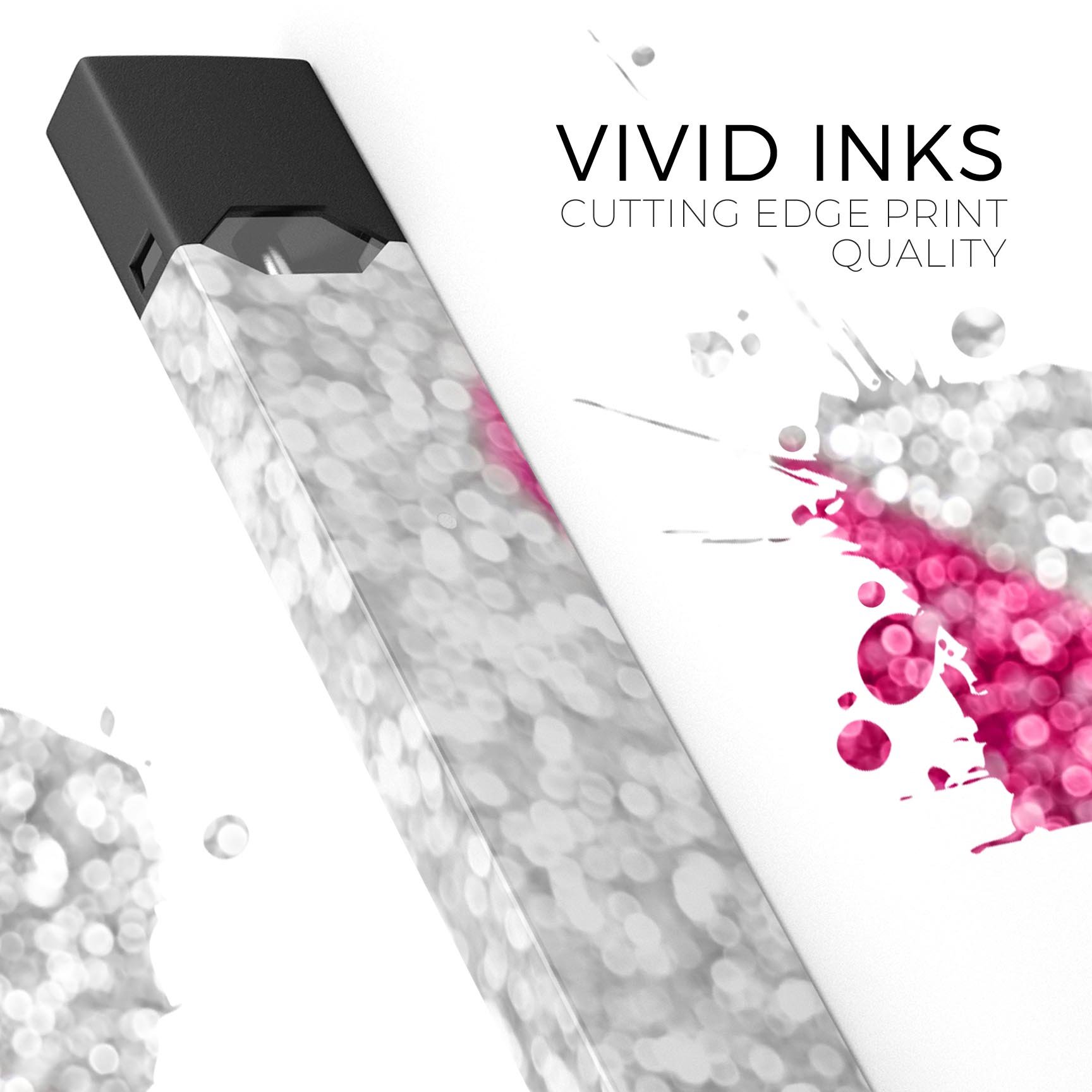 Unfocused Heart Glimmer premium decal skin-wrap sticker for JUUL device, showcasing vibrant design and protective features.