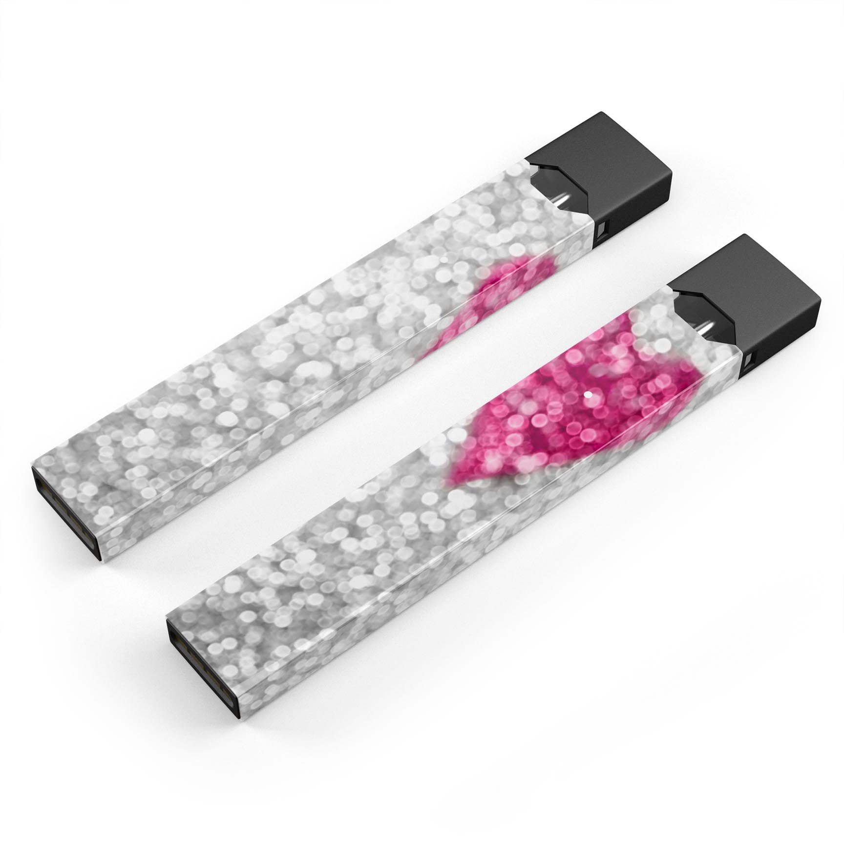 Unfocused Heart Glimmer premium decal skin-wrap sticker for JUUL device, showcasing vibrant design and protective features.