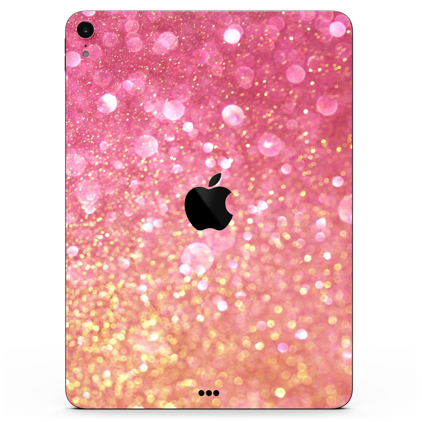 Unfocused Pink and Gold Orbs skin decal for Apple iPad, showcasing vibrant colors and a sleek design.