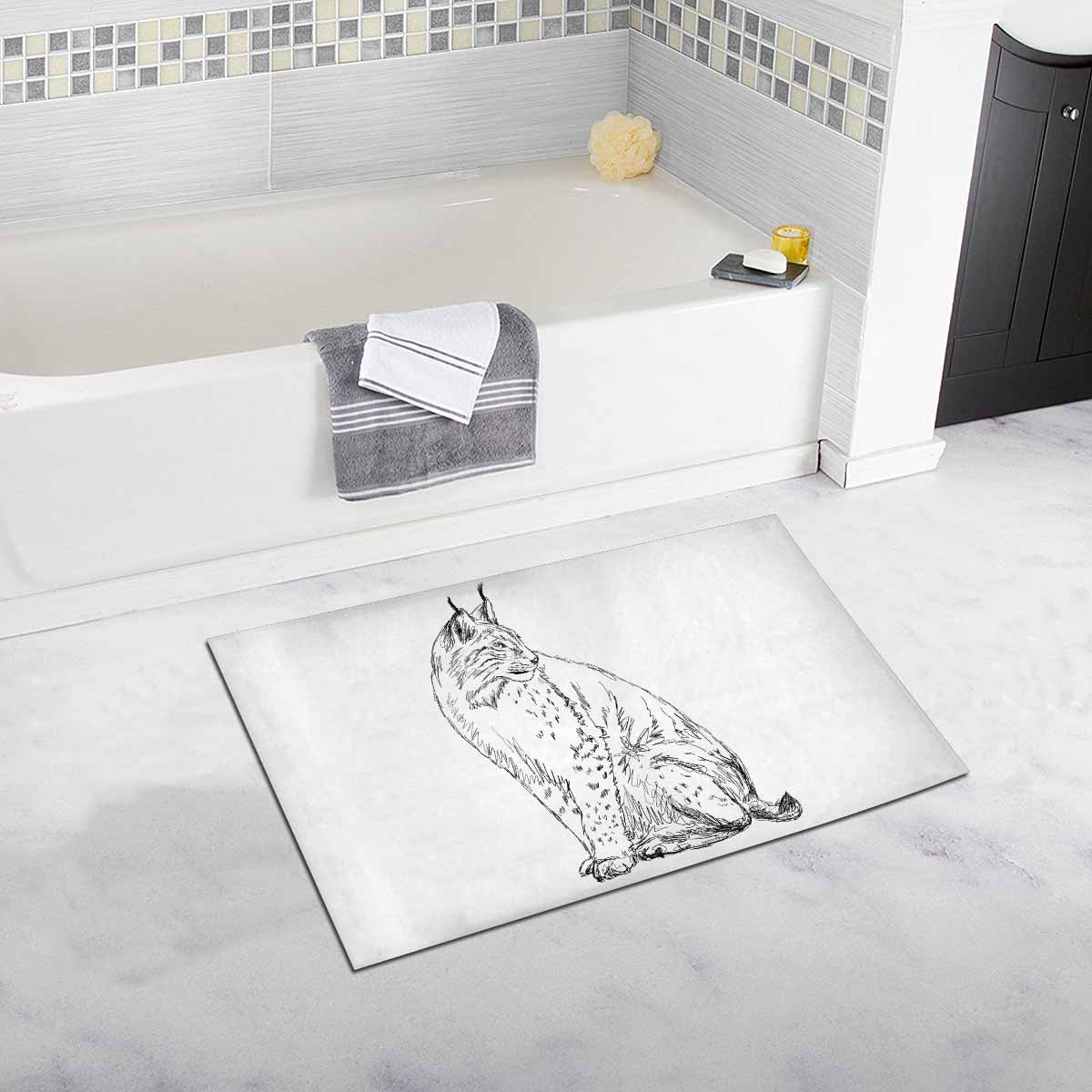 Uniquely You Bath Mat in Lynx design, measuring 20" x 32", featuring plush sponge fabric and anti-skid backing.