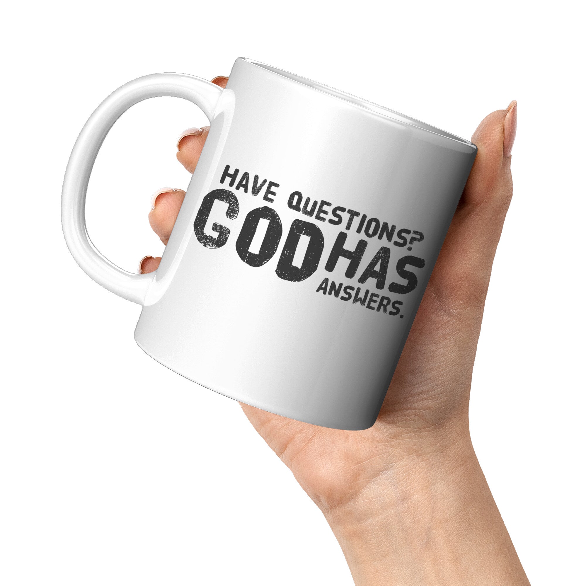 A high-quality 11oz white ceramic mug with vibrant colors and an inspirational message, perfect for hot and cold beverages.