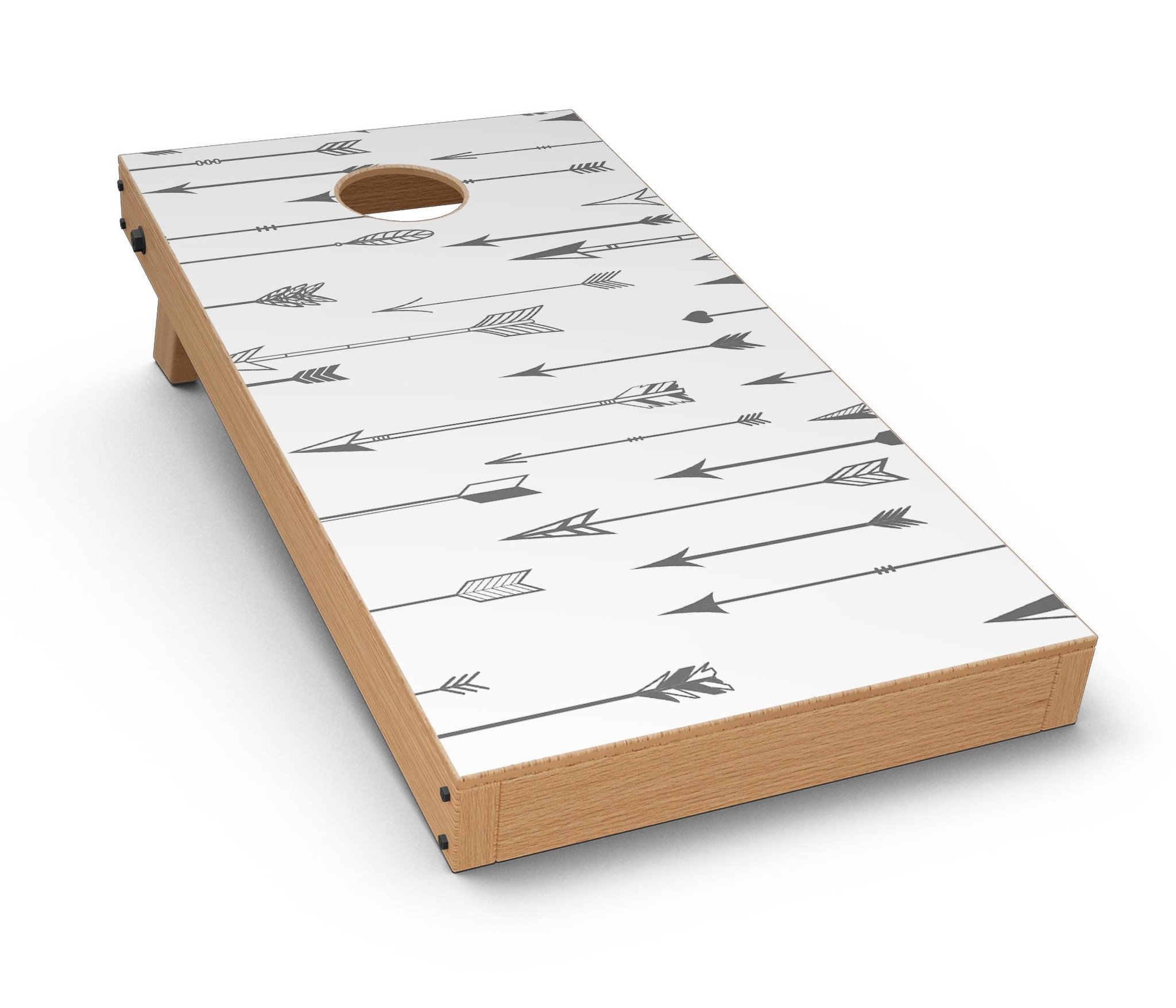 Vector Black Arrows CornHole Board Skin Decal Kit showcasing a stylish design for Cornhole boards.