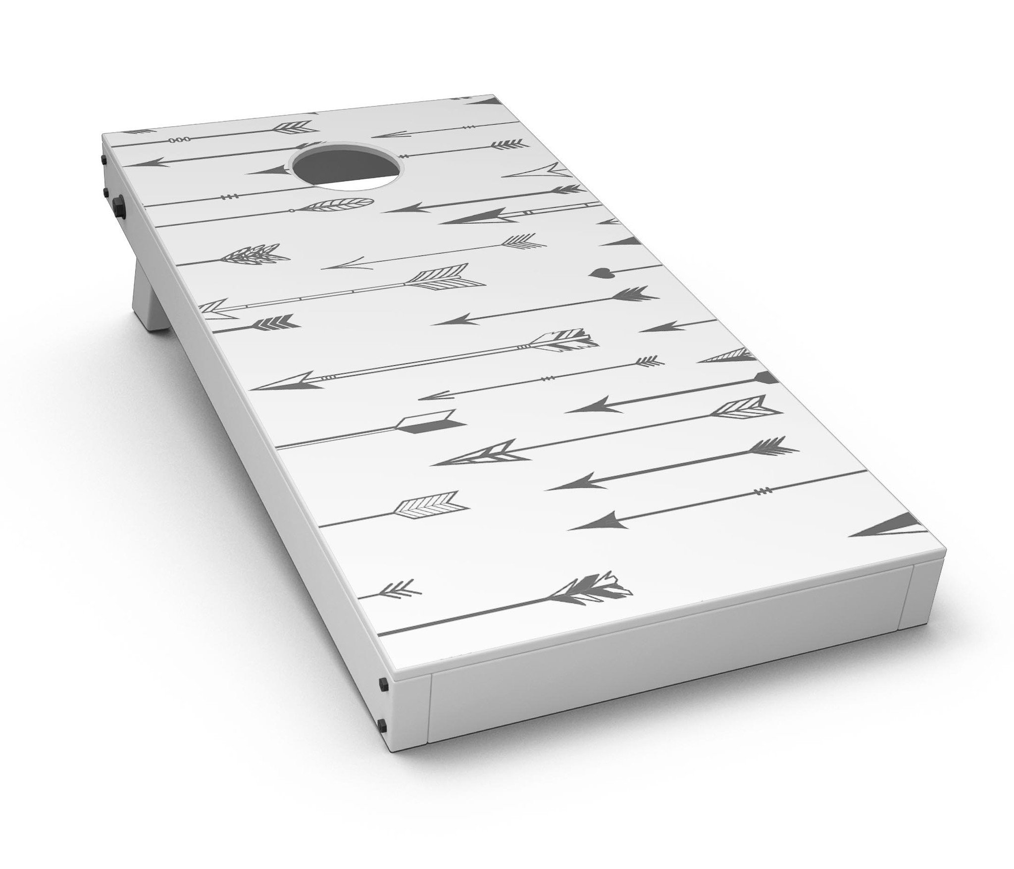 Vector Black Arrows CornHole Board Skin Decal Kit showcasing a stylish design for Cornhole boards.