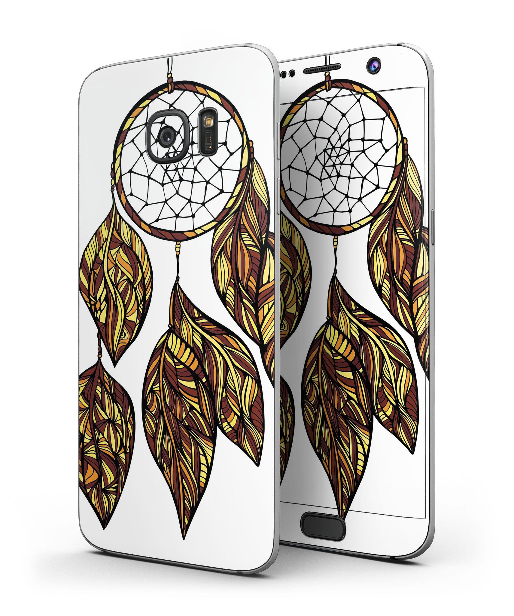 Vector Dreamcatcher Full Body Skin-Kit for Samsung Galaxy S7, showcasing vibrant design and premium vinyl material.