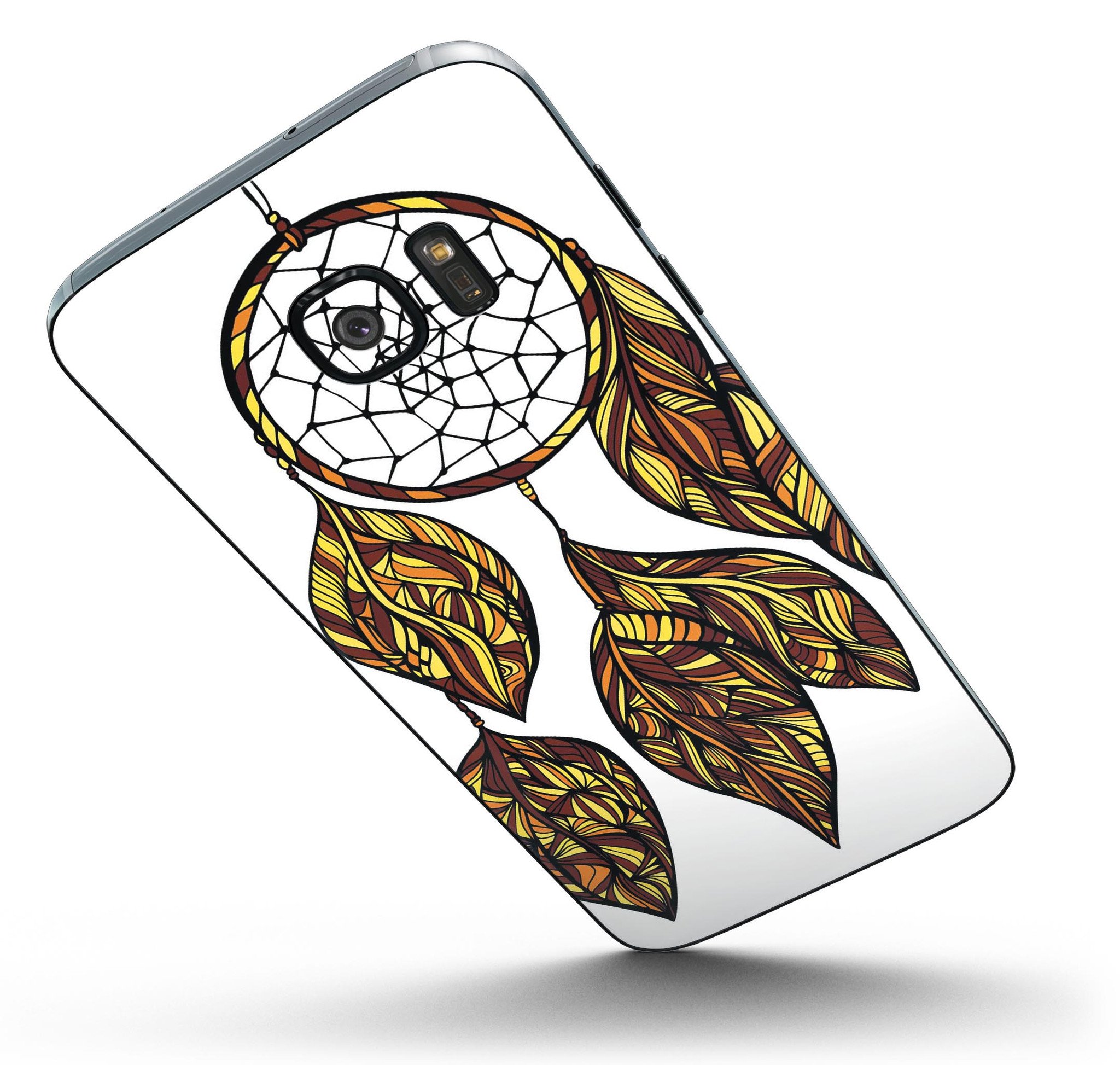 Vector Dreamcatcher Full Body Skin-Kit for Samsung Galaxy S7, showcasing vibrant design and premium vinyl material.