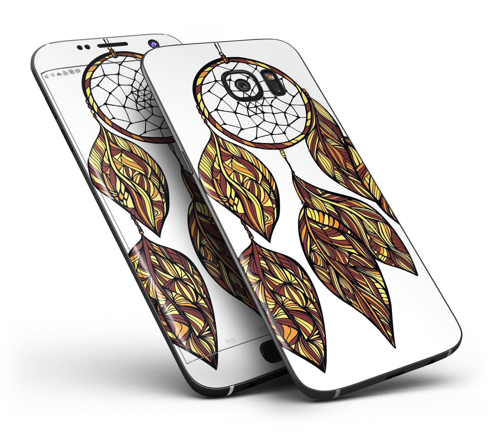 Vector Dreamcatcher Full Body Skin-Kit for Samsung Galaxy S7, showcasing vibrant design and premium vinyl material.