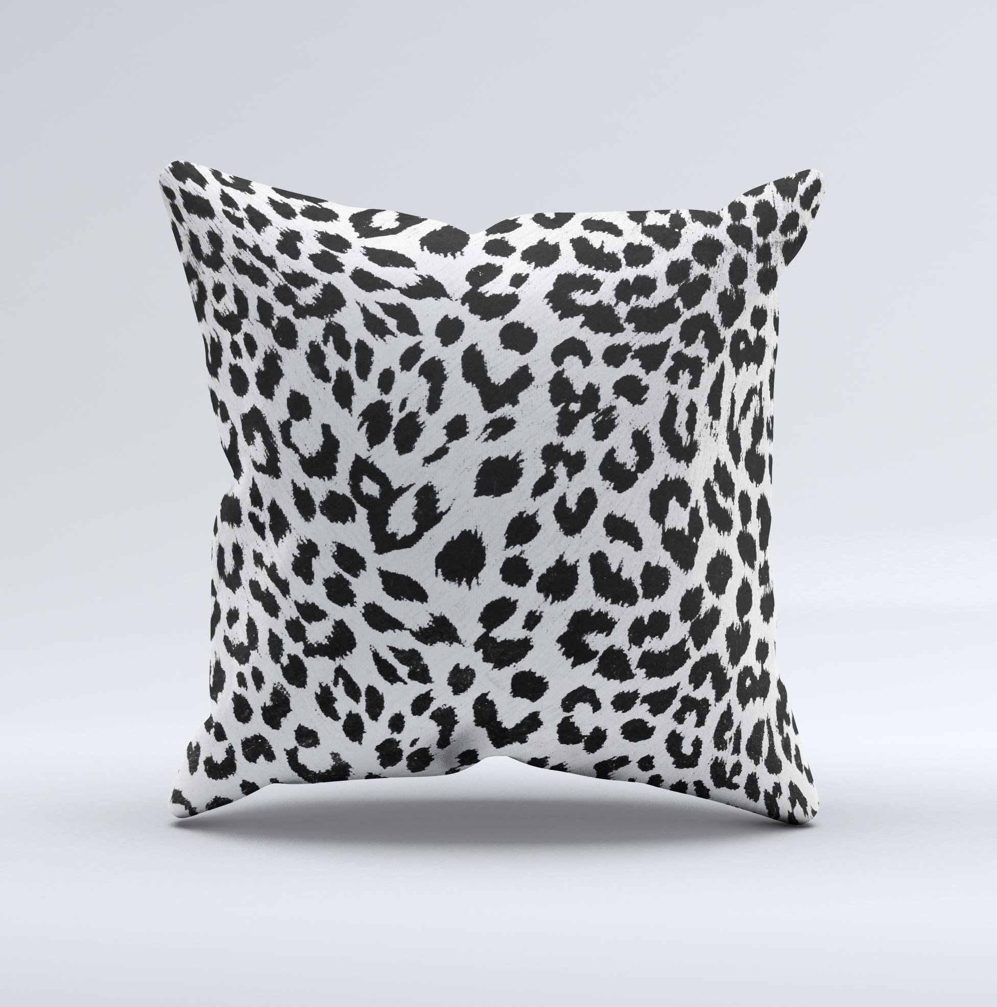 Vector Leopard Animal Print Decorative Throw Pillow showcasing a unique leopard pattern on a soft fabric, handcrafted in Virginia.