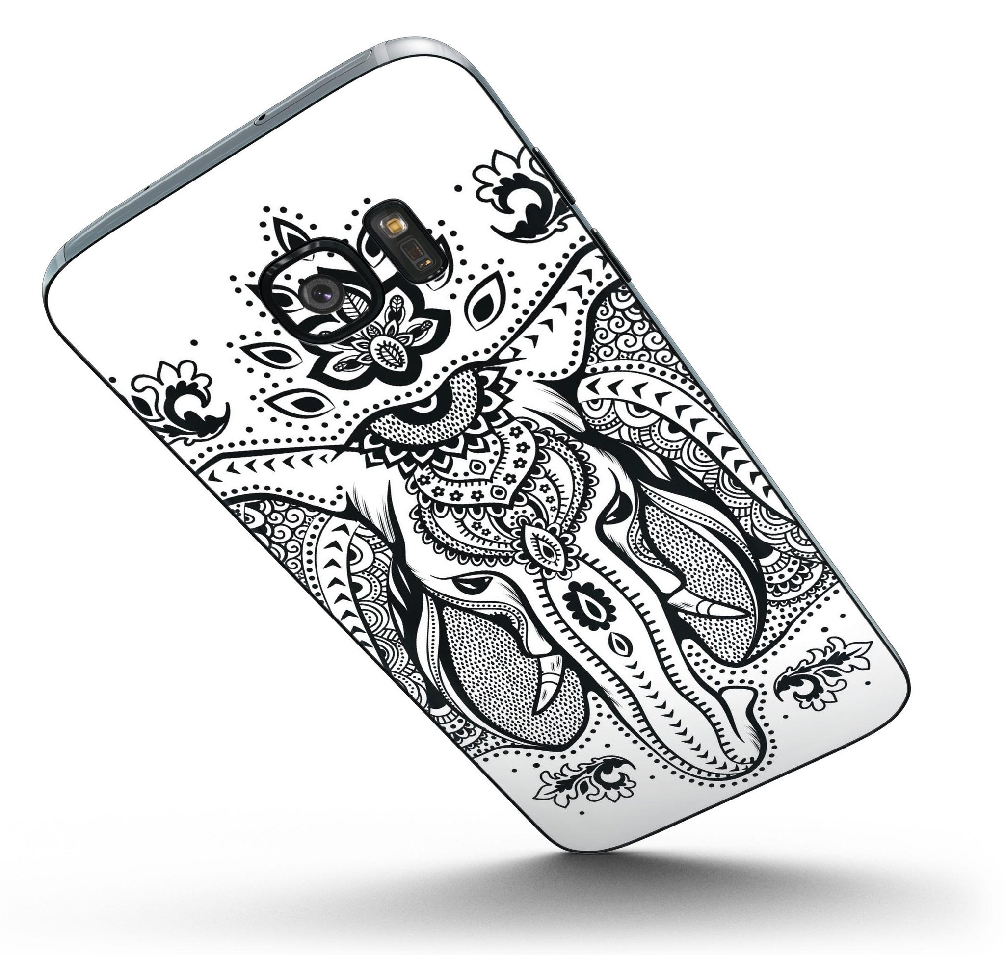 Vector Sacred Elephant Full Body Skin-Kit for Samsung Galaxy S7, showcasing vibrant design and premium vinyl material.