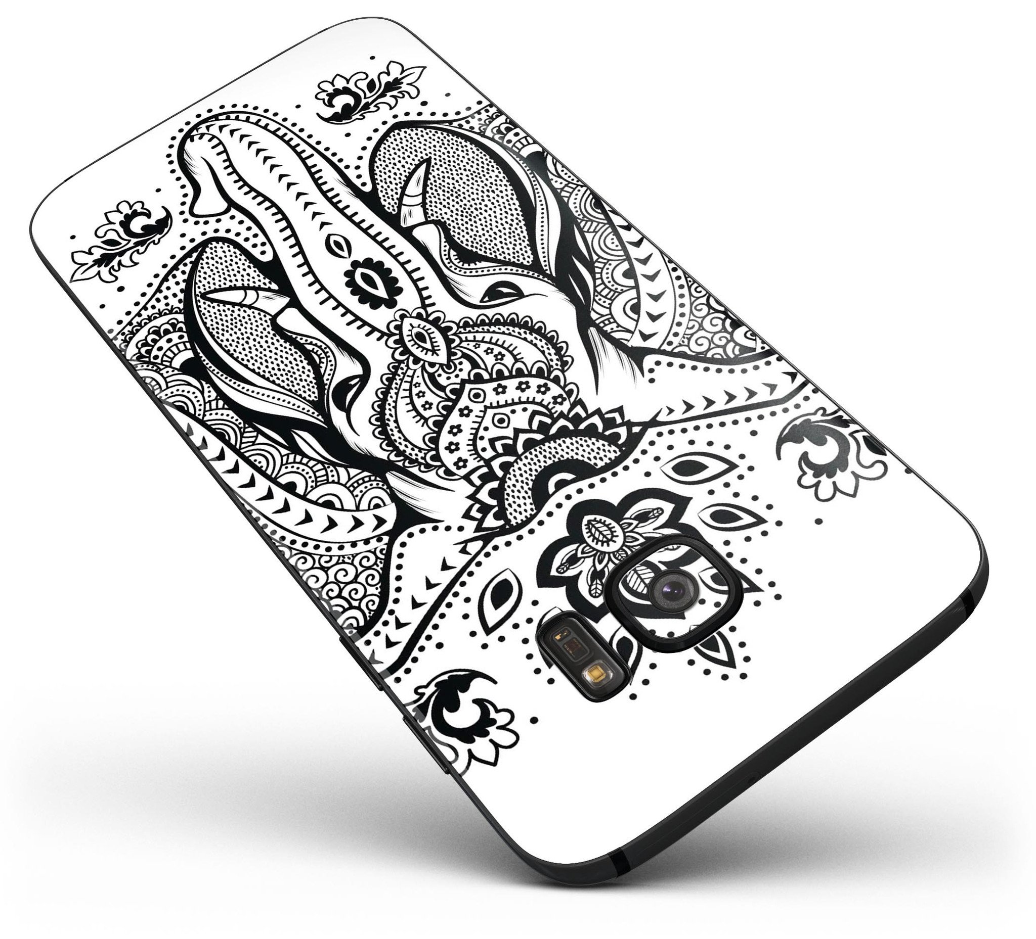 Vector Sacred Elephant Full Body Skin-Kit for Samsung Galaxy S7, showcasing vibrant design and premium vinyl material.