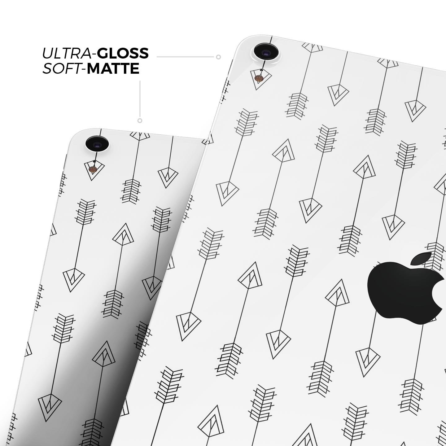 Vertical Ascending Arrows skin decal for Apple iPad, showcasing its sleek design and premium 3M material.