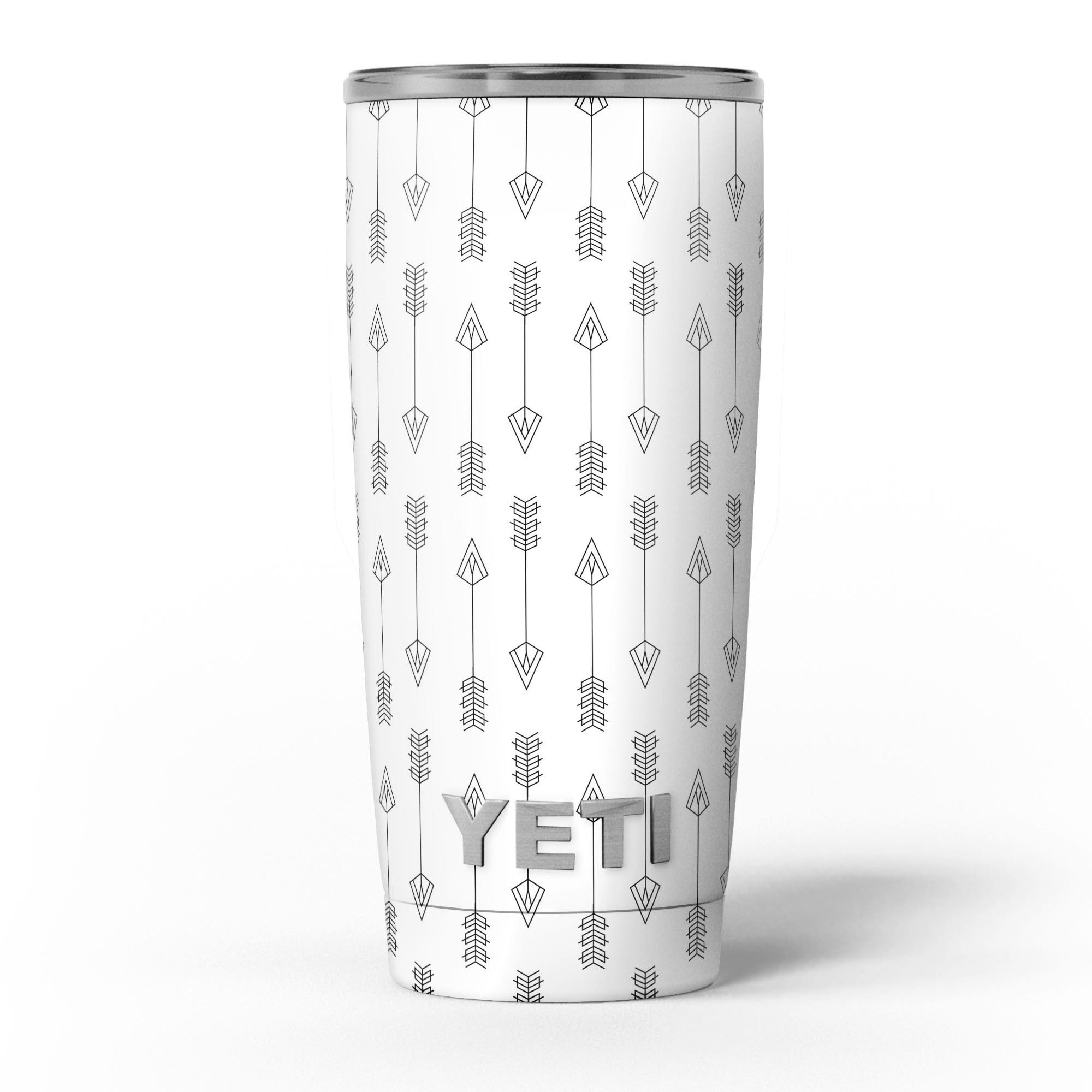 Vertical Ascending Arrows skin decal vinyl wrap kit for Yeti Coolers, showcasing a stylish design and premium quality.