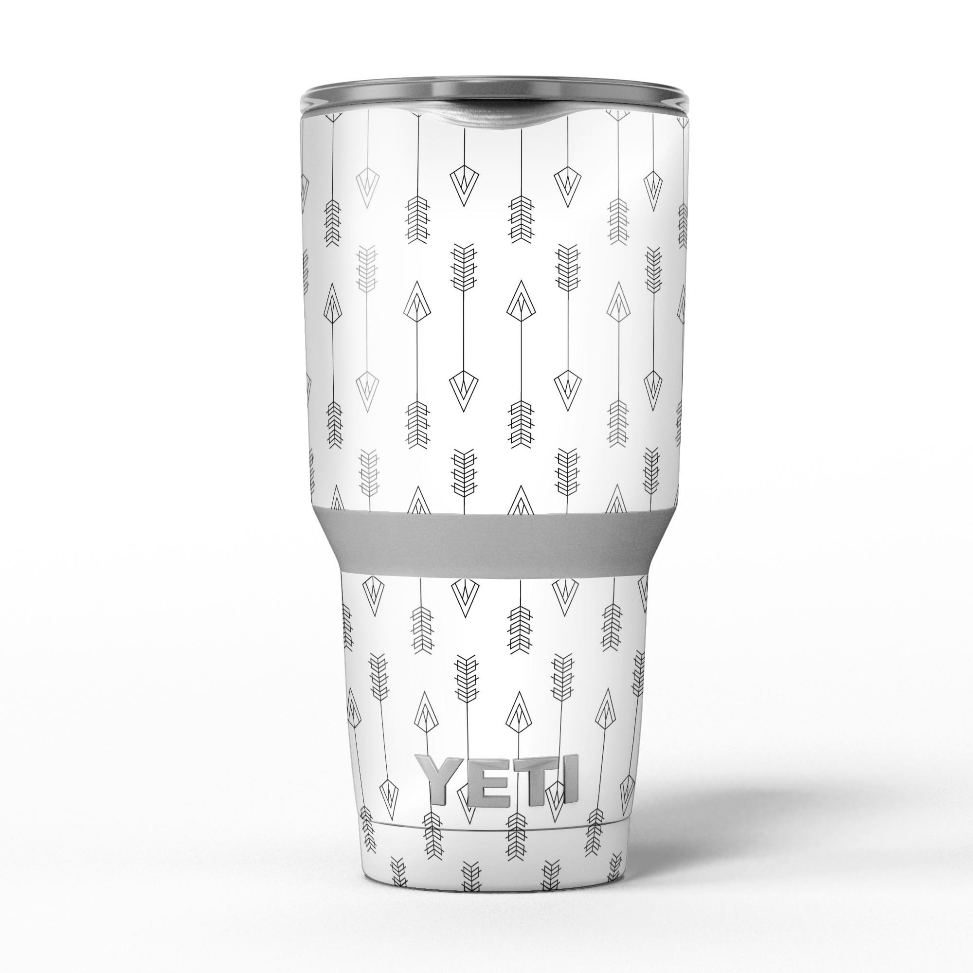 Vertical Ascending Arrows skin decal vinyl wrap kit for Yeti Coolers, showcasing a stylish design and premium quality.