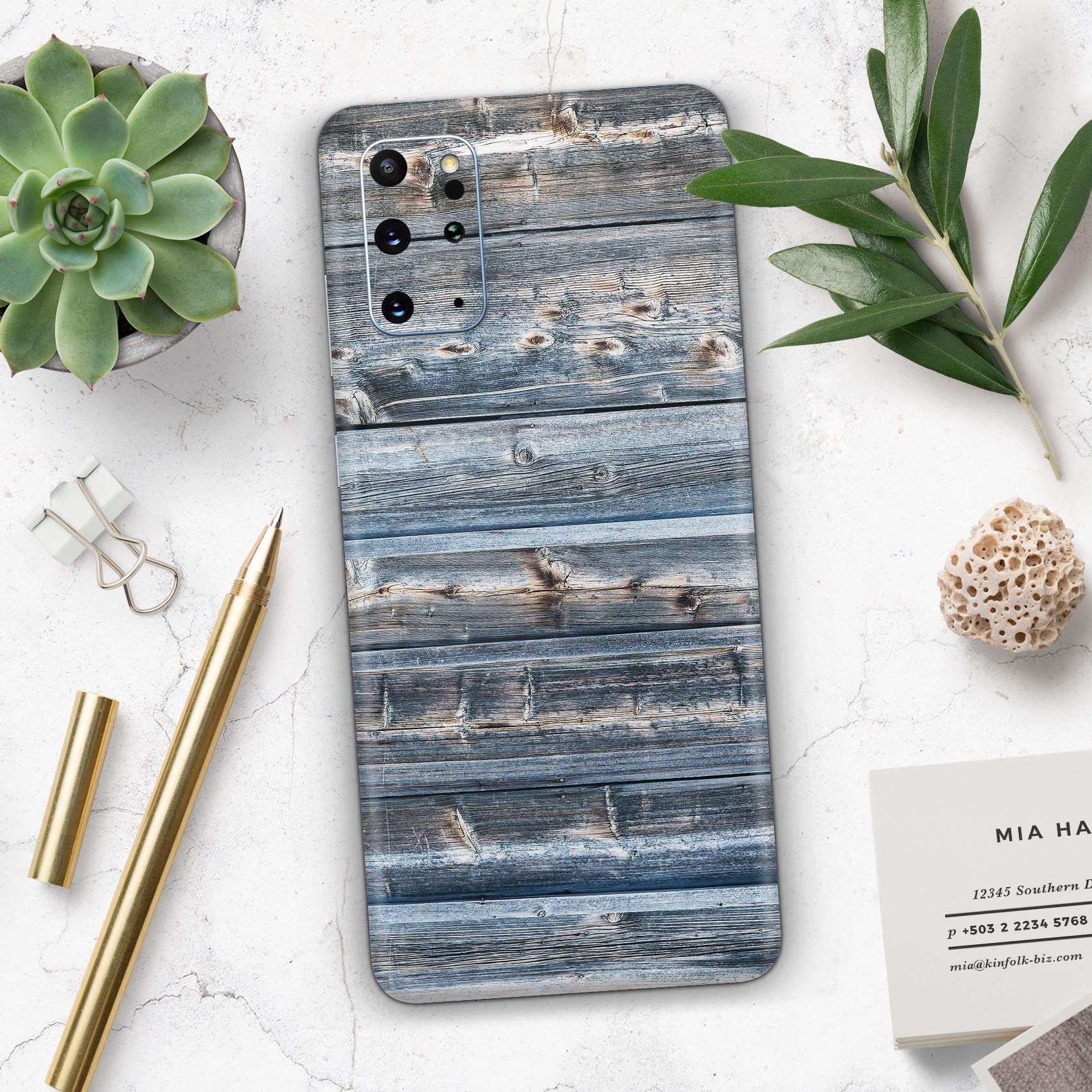 Vertical Planks of Wood skin for Samsung Galaxy S-Series, showcasing a stylish wood design with a premium finish.
