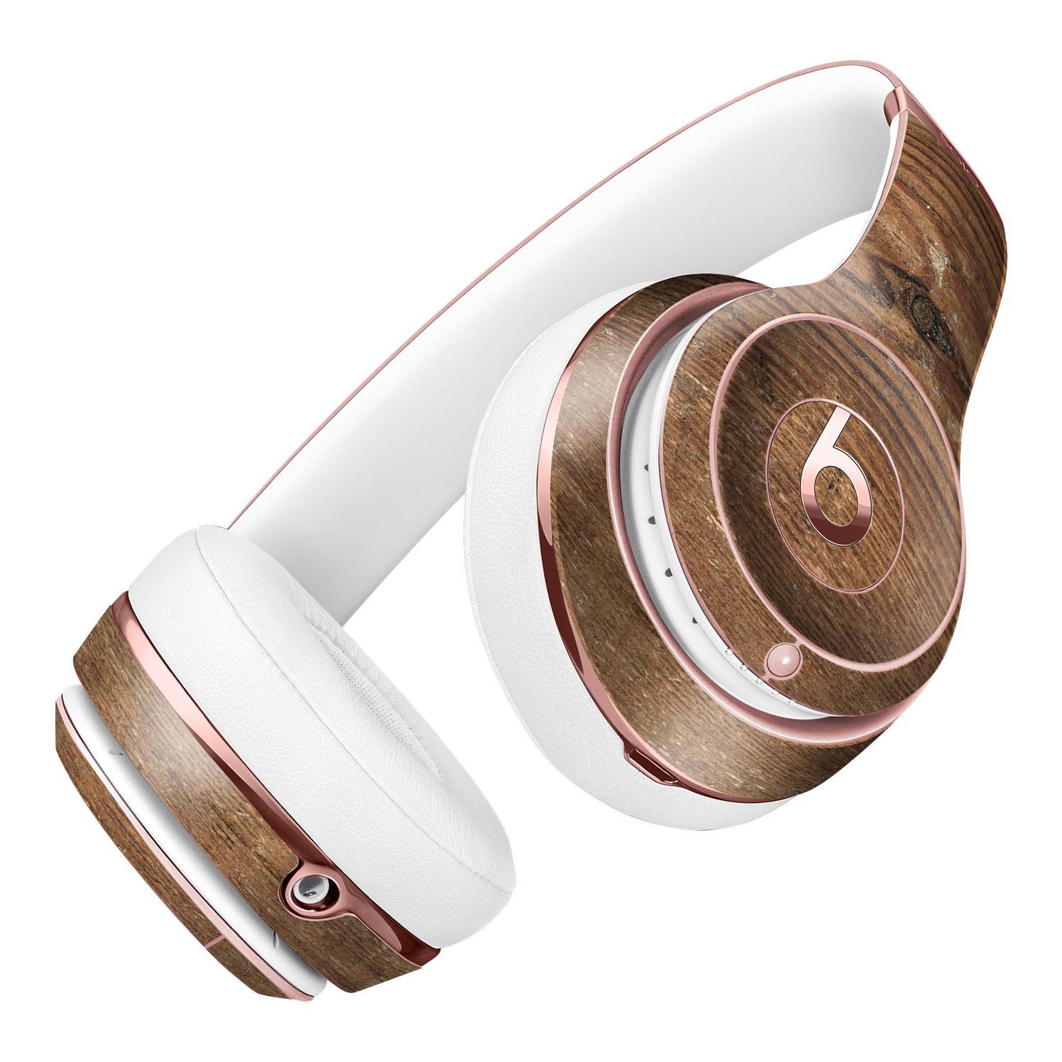 Vertical Weathered Woodgrain Full-Body Skin Kit designed for Beats by Dre Solo 3 Wireless Headphones, showcasing a stylish woodgrain pattern.