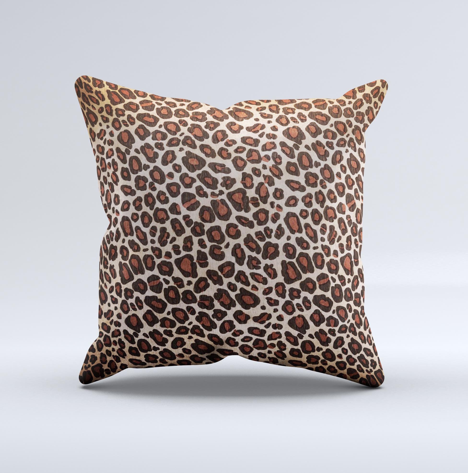 Vibrant Cheetah Animal Print V3 Ink-Fuzed Decorative Throw Pillow showcasing a unique cheetah pattern on a high-quality fabric.