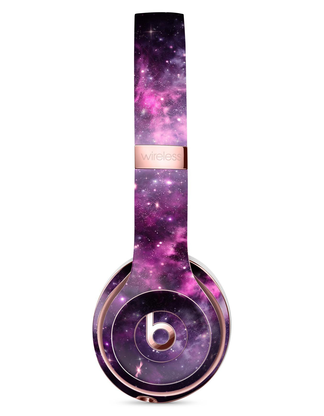 Vibrant purple deep space skin kit for Beats by Dre Solo 3 Wireless Headphones, showcasing a stylish design and precise fit.