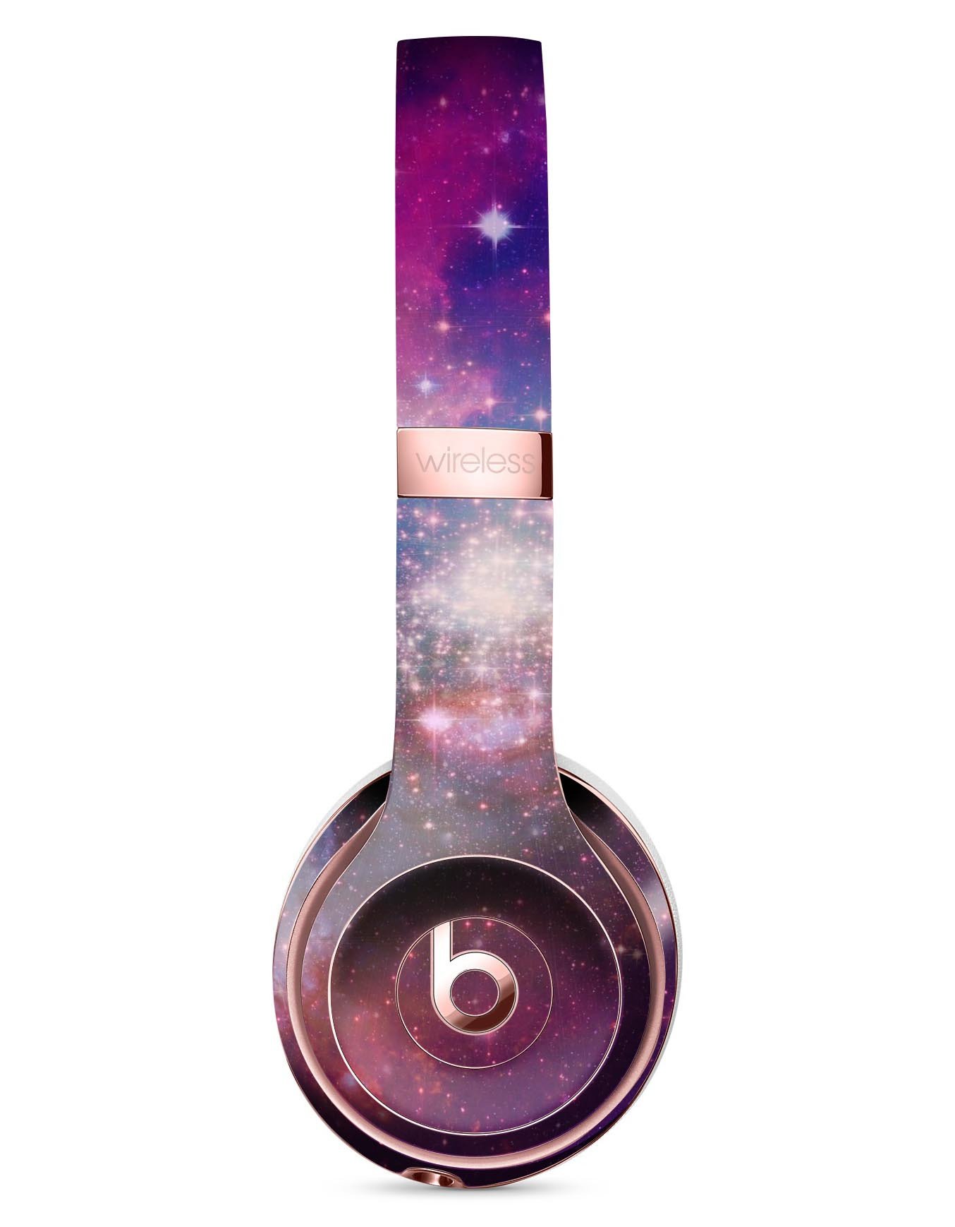 Vibrant sparkly pink skin kit for Beats by Dre Solo 3 Wireless Headphones, showcasing a stylish design and premium vinyl material.
