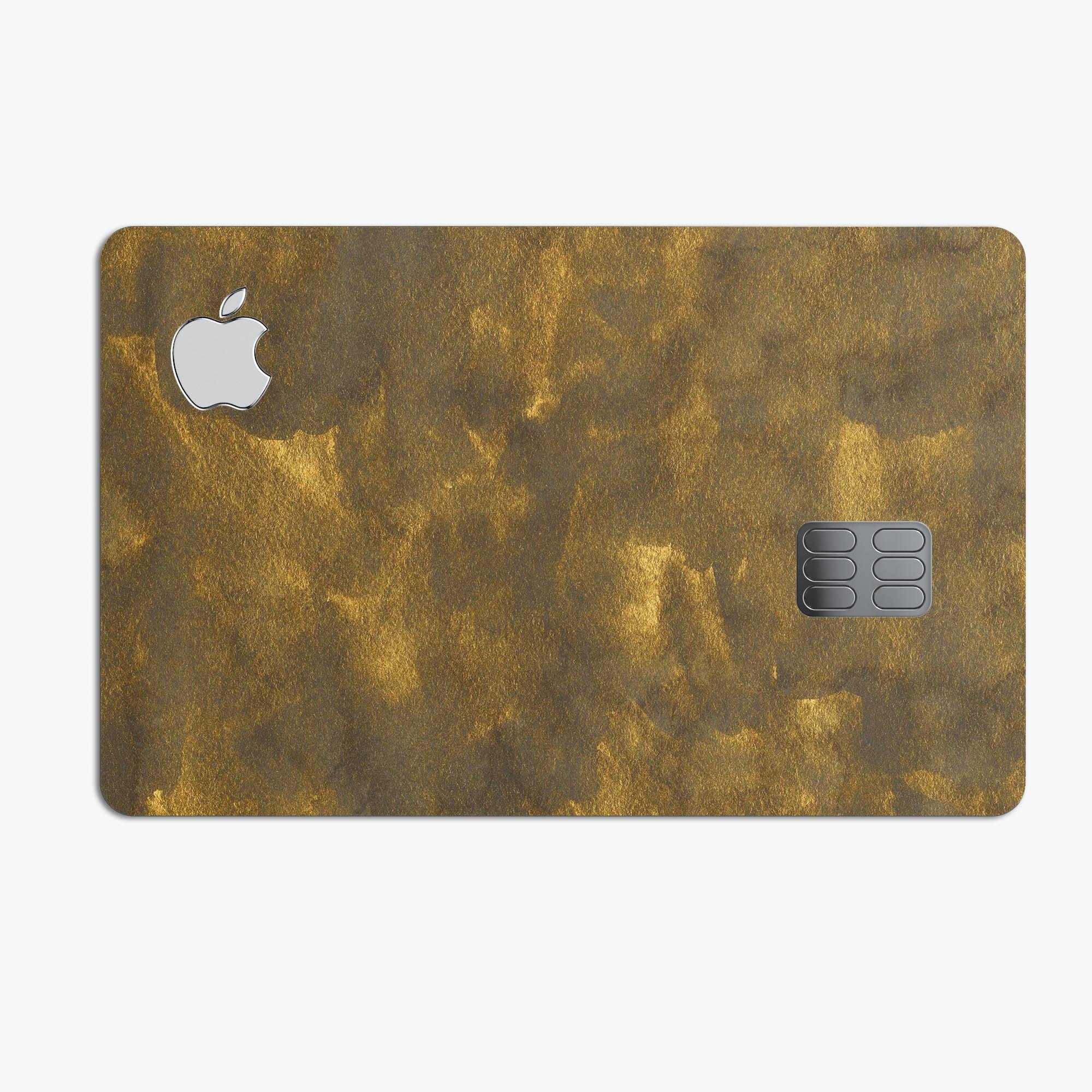 Vintage Golden Crumpled Paper skin for Apple Card, showcasing its premium design and protective features.