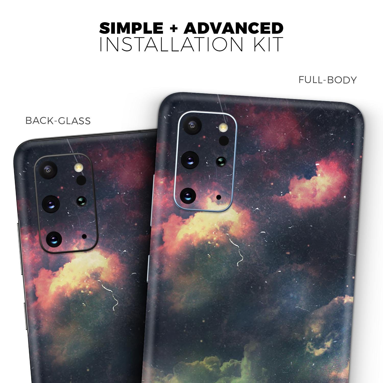 Vintage Stormy Sky Skin-Kit for Samsung Galaxy S20, showcasing a stylish design with a premium vinyl finish.