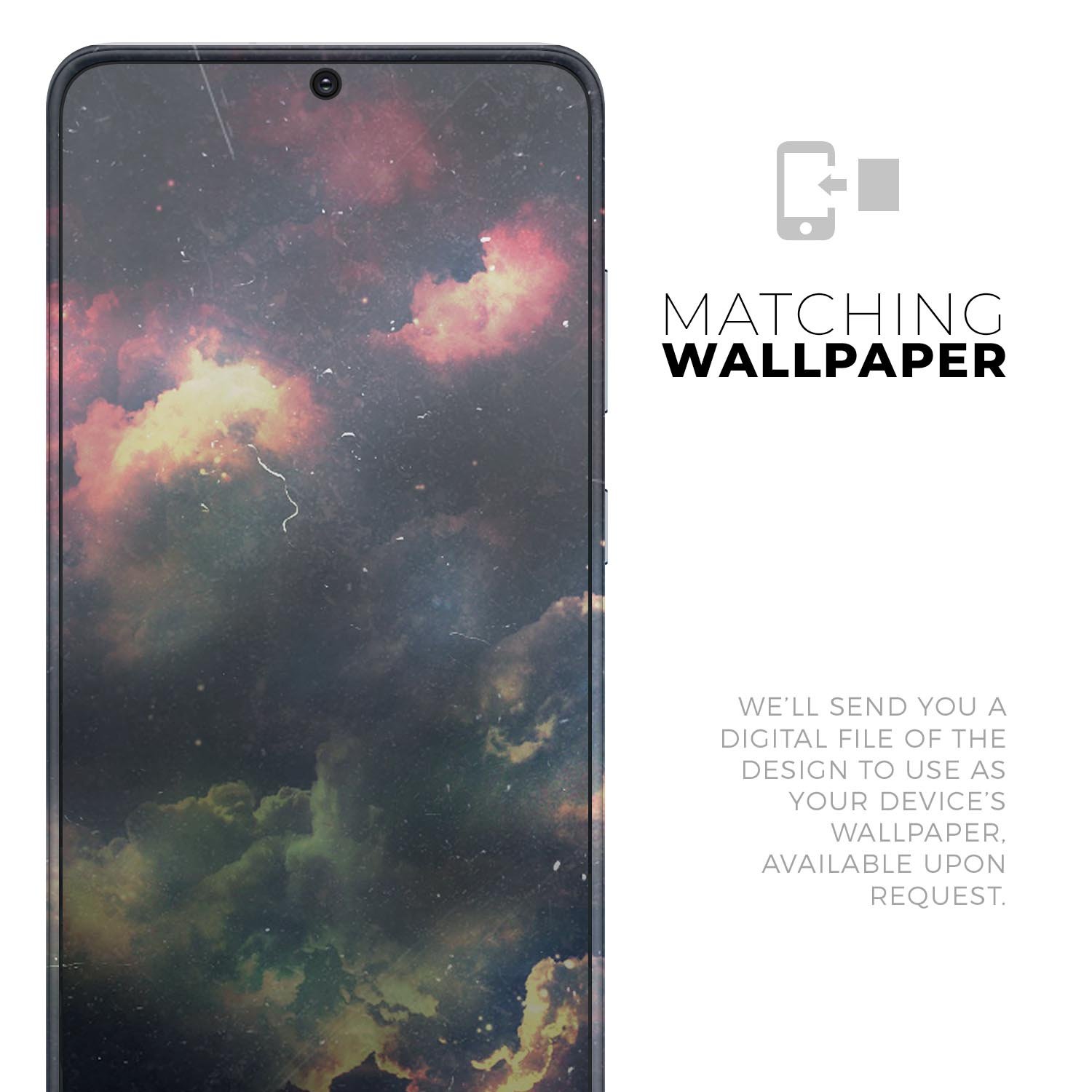 Vintage Stormy Sky Skin-Kit for Samsung Galaxy S20, showcasing a stylish design with a premium vinyl finish.