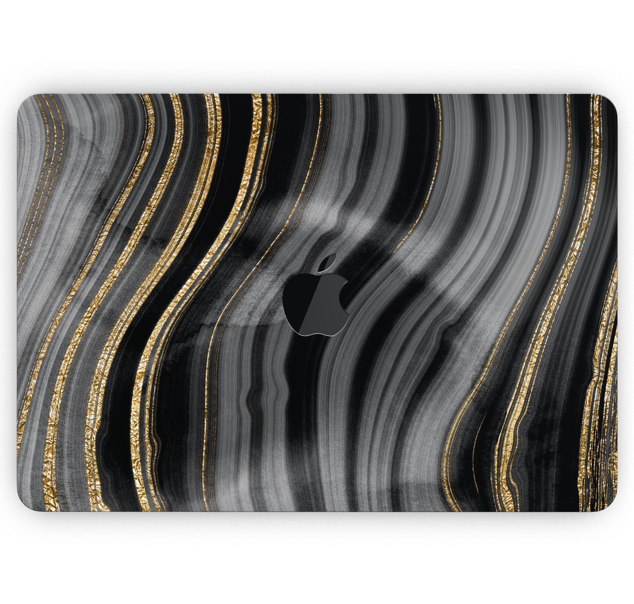 Vivid Agate Vein Slice Skin Decal Wrap Kit for MacBook, showcasing vibrant colors and unique design.