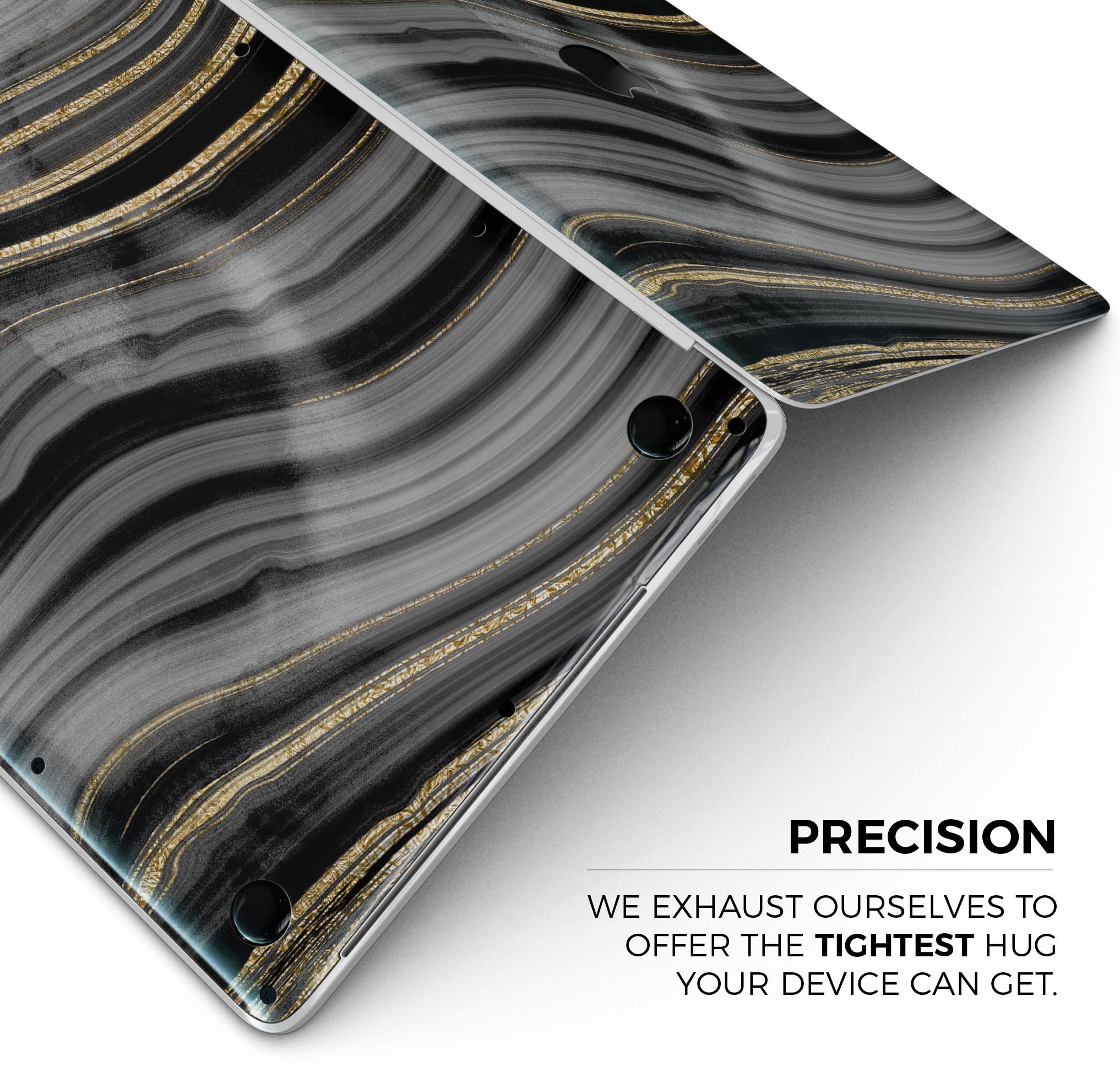 Vivid Agate Vein Slice Skin Decal Wrap Kit for MacBook, showcasing a colorful agate design with a glossy finish.