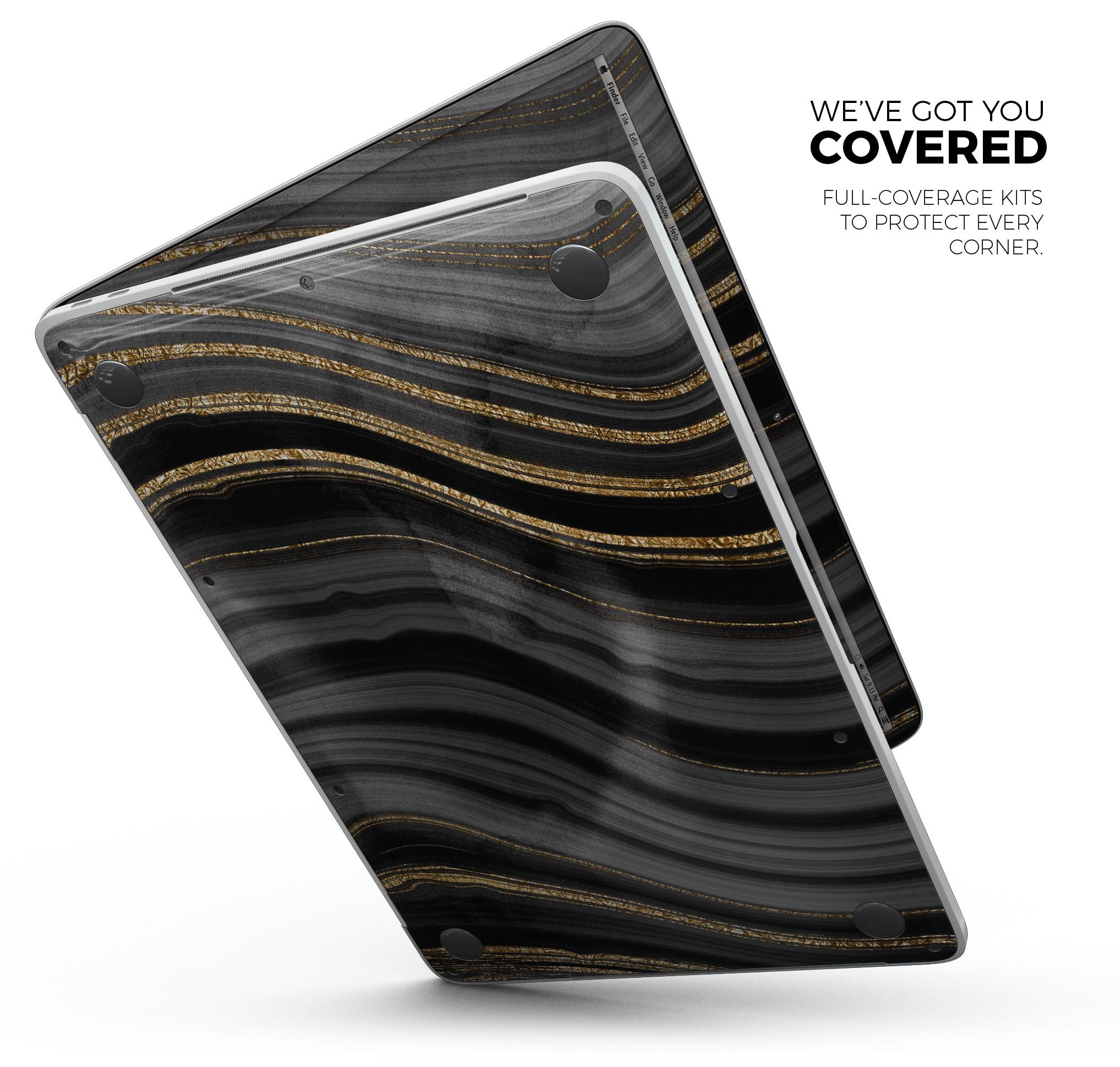 Vivid Agate Vein Slice Skin Decal Wrap Kit for MacBook, showcasing a colorful agate design with a glossy finish.
