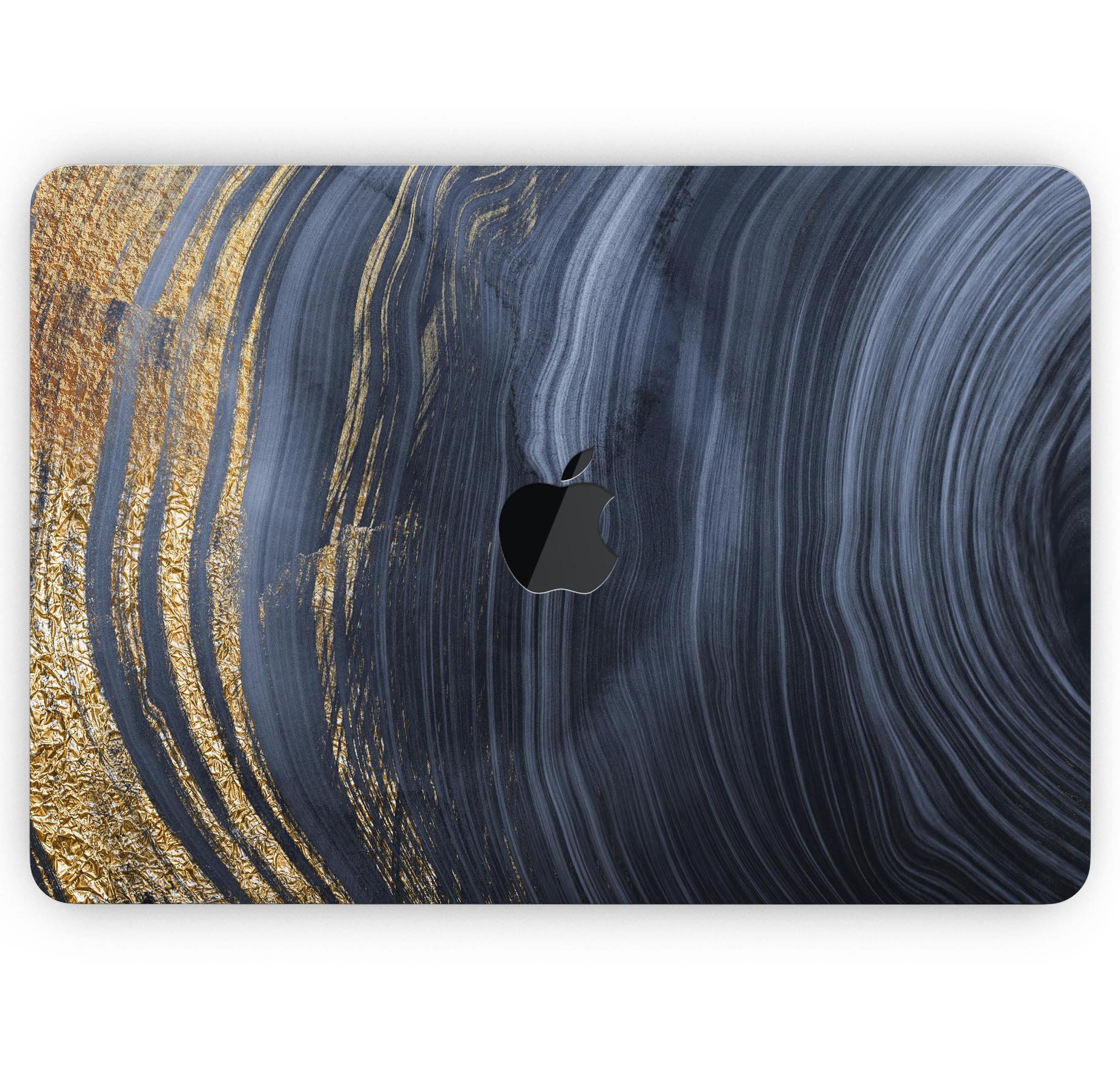 Vivid Agate Vein Slice Skin Decal Wrap Kit for MacBook, showcasing a colorful and intricate design with a glossy finish.