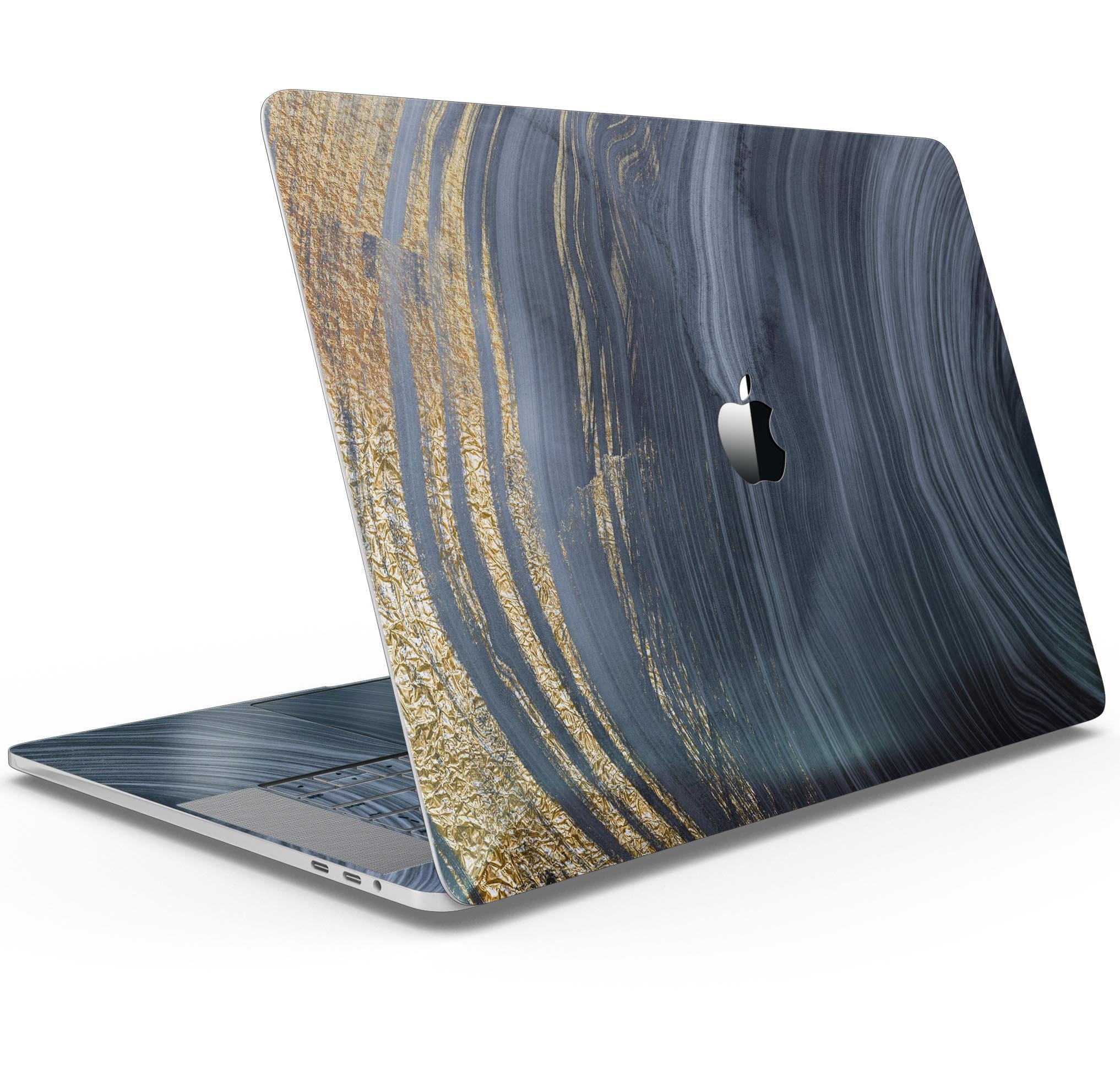 Vivid Agate Vein Slice Skin Decal Wrap Kit for MacBook, showcasing a colorful and intricate design with a glossy finish.