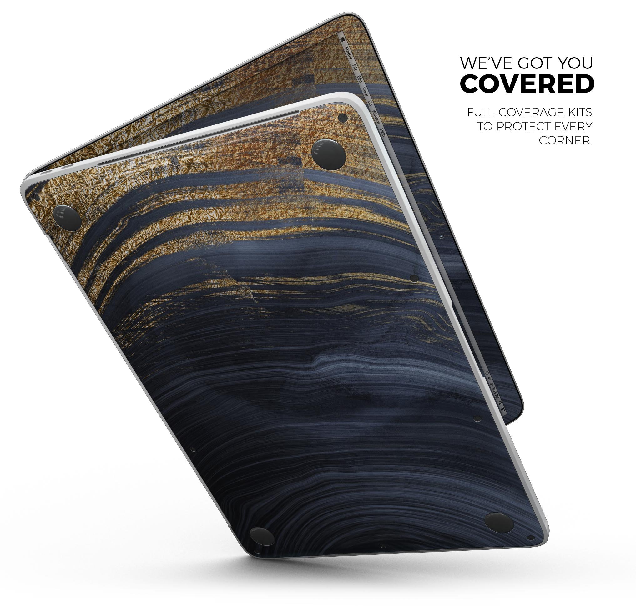 Vivid Agate Vein Slice Skin Decal Wrap Kit for MacBook, showcasing a colorful and intricate design with a glossy finish.