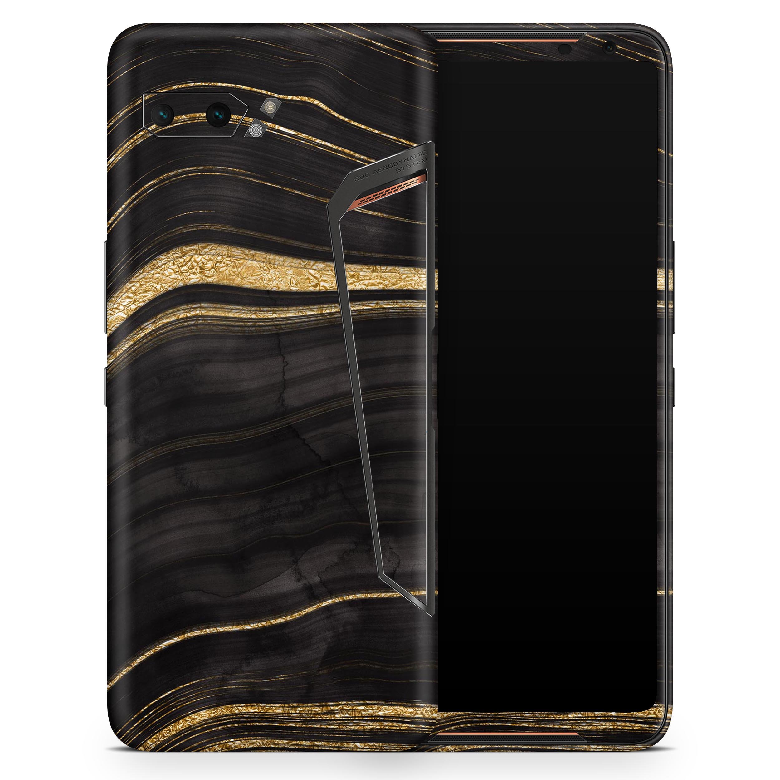 Vivid Agate Vein Slice skin decal wrap kit for Asus phones, showcasing a colorful and elegant design with a matte finish.