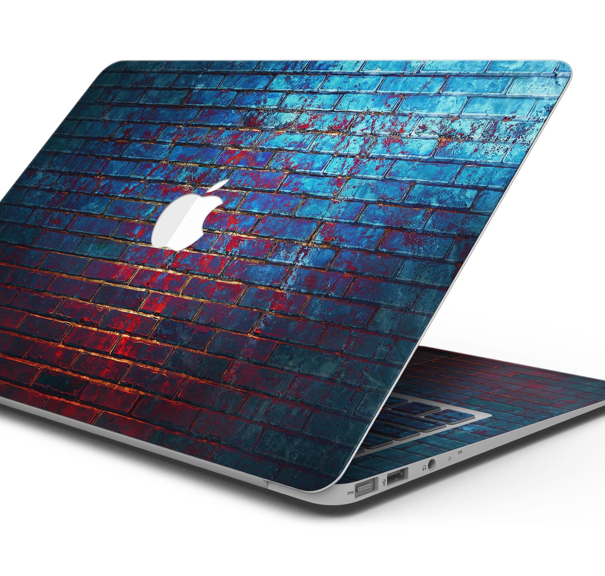 Vivid Blue Brice Alley skin decal wrap kit for Apple MacBook, showcasing a vibrant blue design with a soft-matte finish.