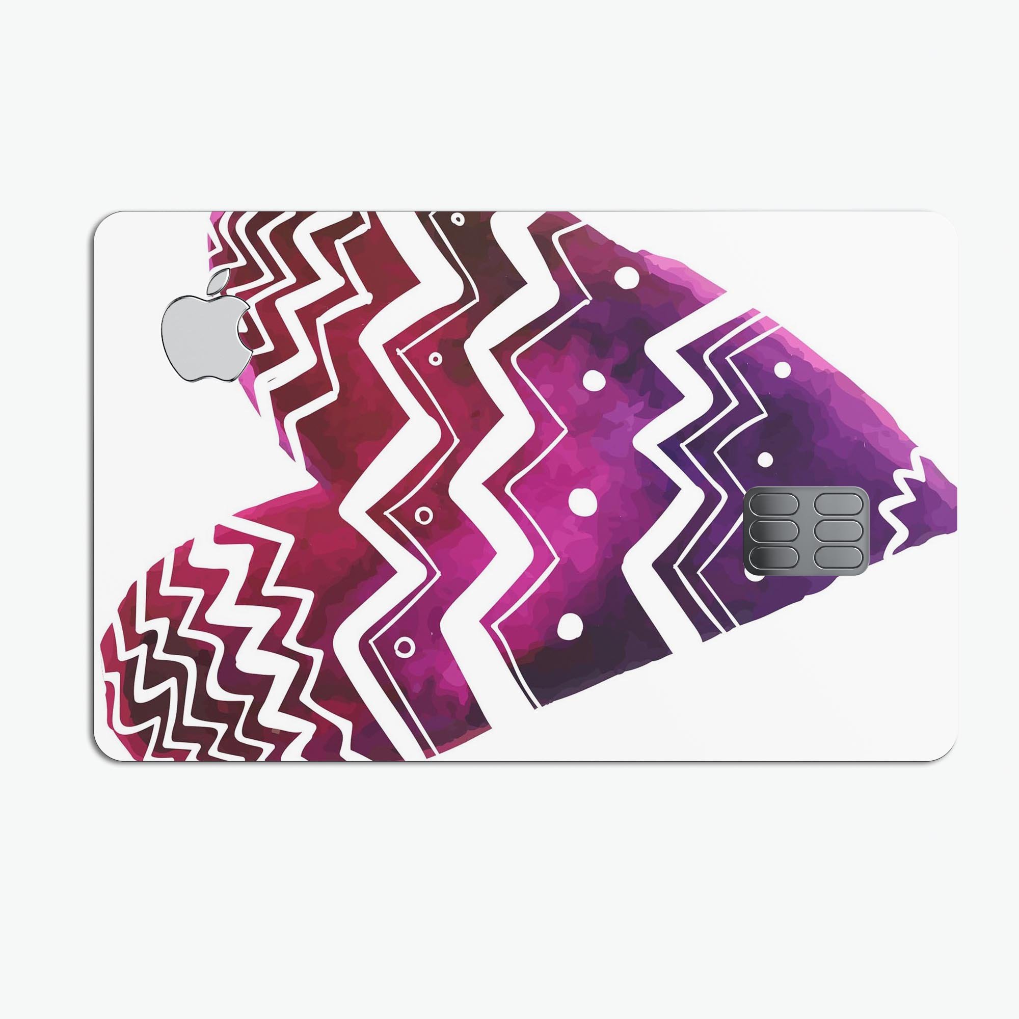 Vivid Colorful Chevron Water Heart decal skin for Apple Card, showcasing vibrant colors and unique chevron pattern.