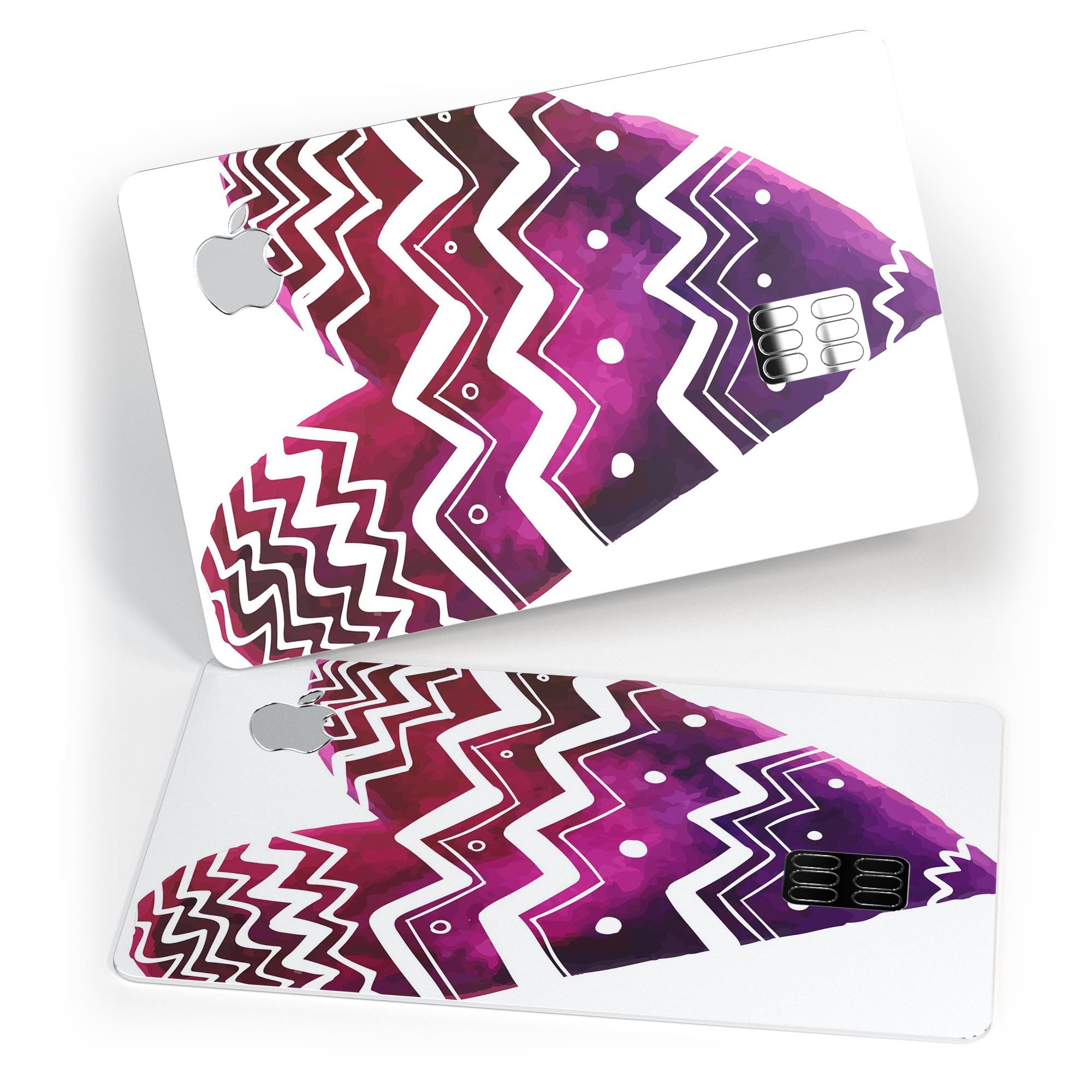 Vivid Colorful Chevron Water Heart decal skin for Apple Card, showcasing vibrant colors and unique chevron pattern.