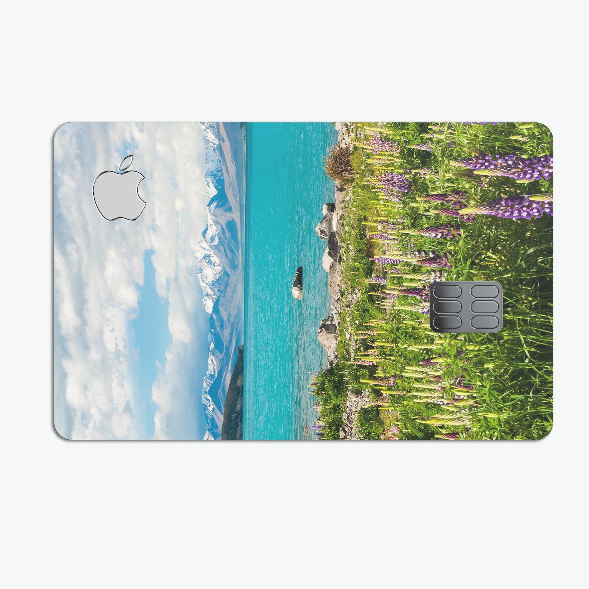 Vivid Paradise Premium Protective Decal Skin-Kit for Apple Card, showcasing its sleek design and protective features.