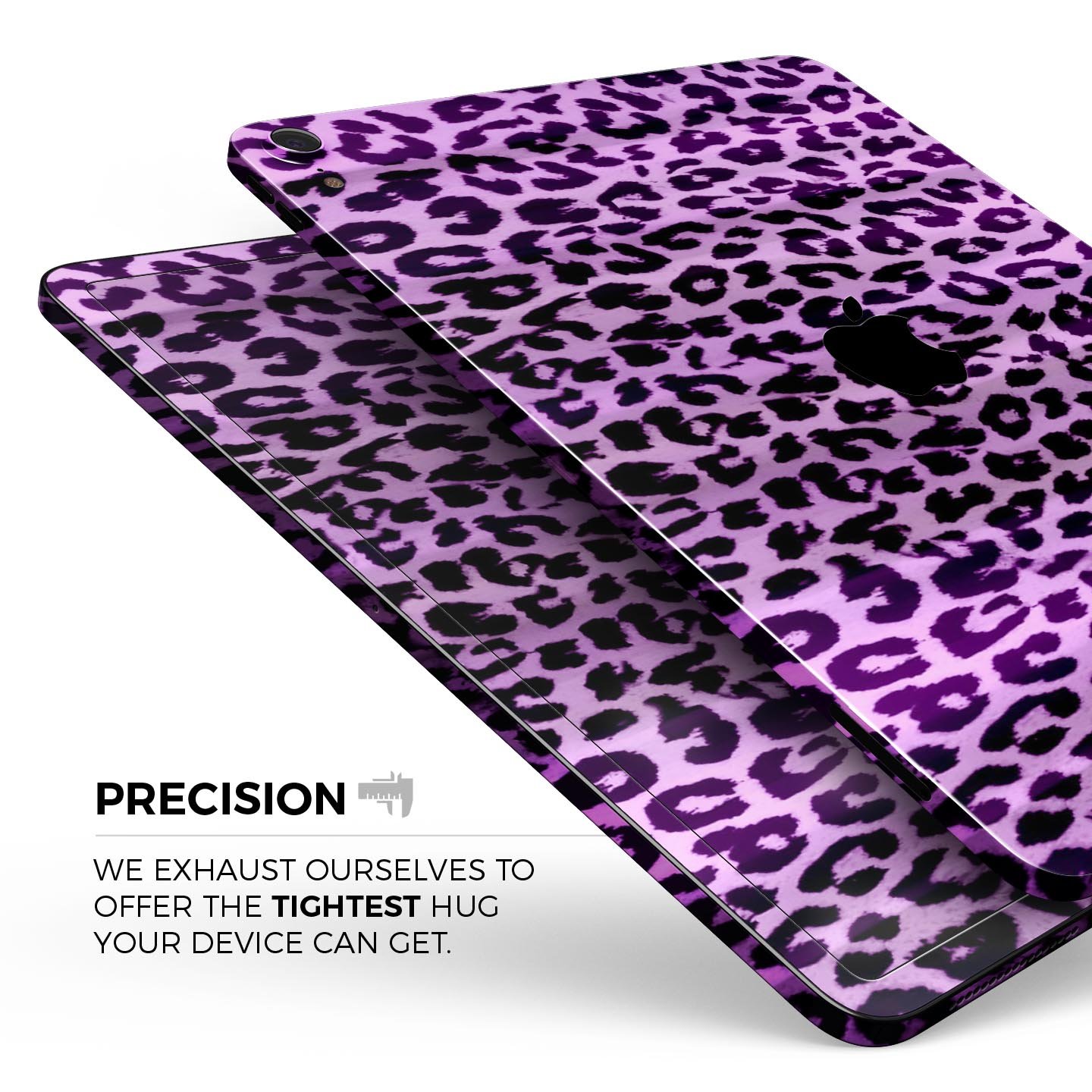 Vivid Purple Leopard Print Full Body Skin Decal for Apple iPad, showcasing vibrant colors and unique design.