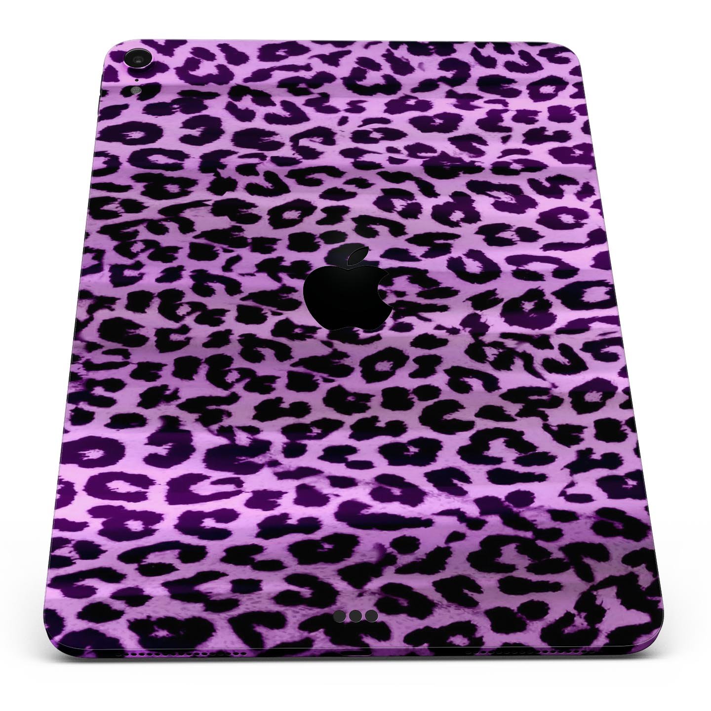 Vivid Purple Leopard Print Full Body Skin Decal for Apple iPad, showcasing vibrant colors and unique design.