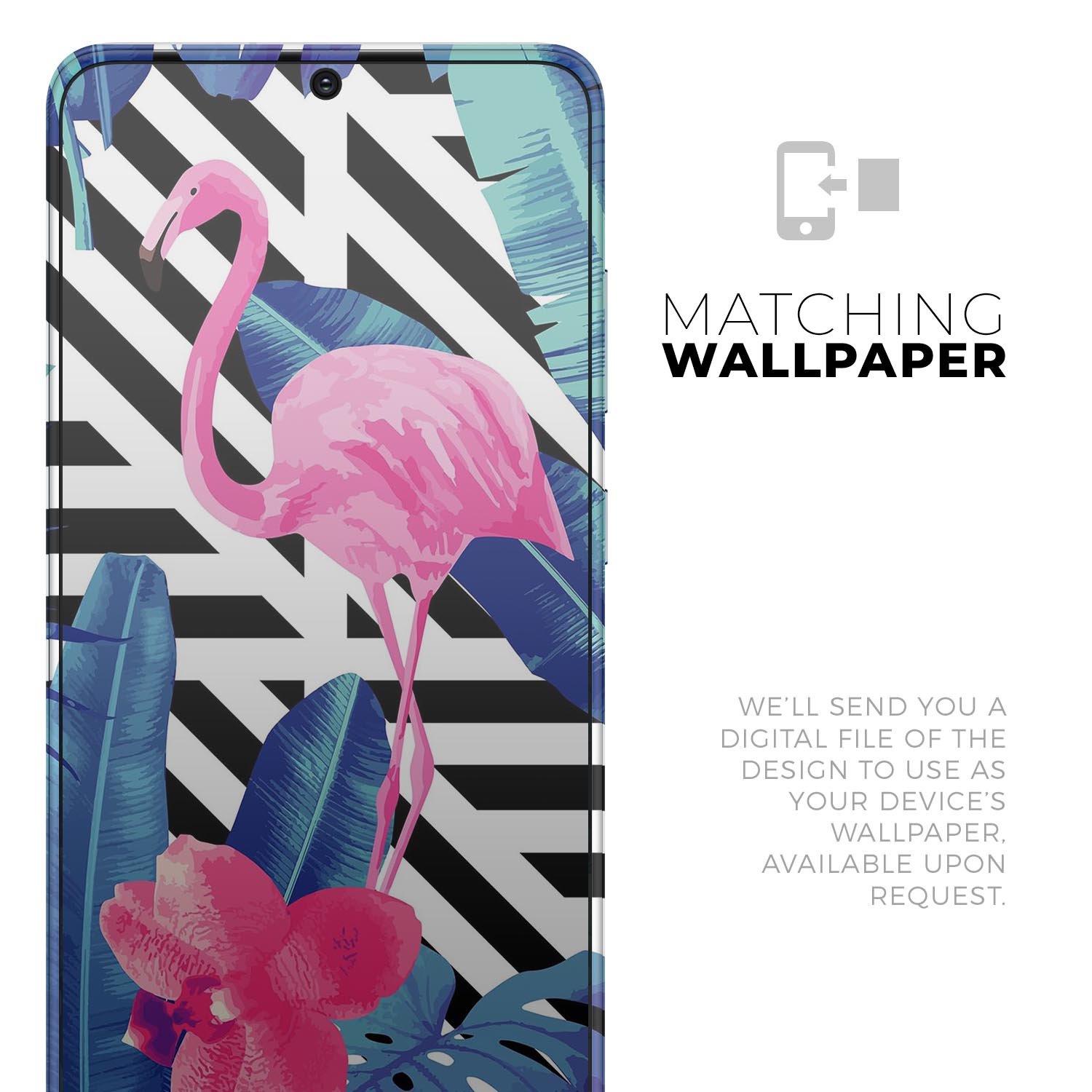 Vivid Tropical Chevron Floral Skin-Kit for Samsung Galaxy S20, showcasing vibrant colors and a stylish design.